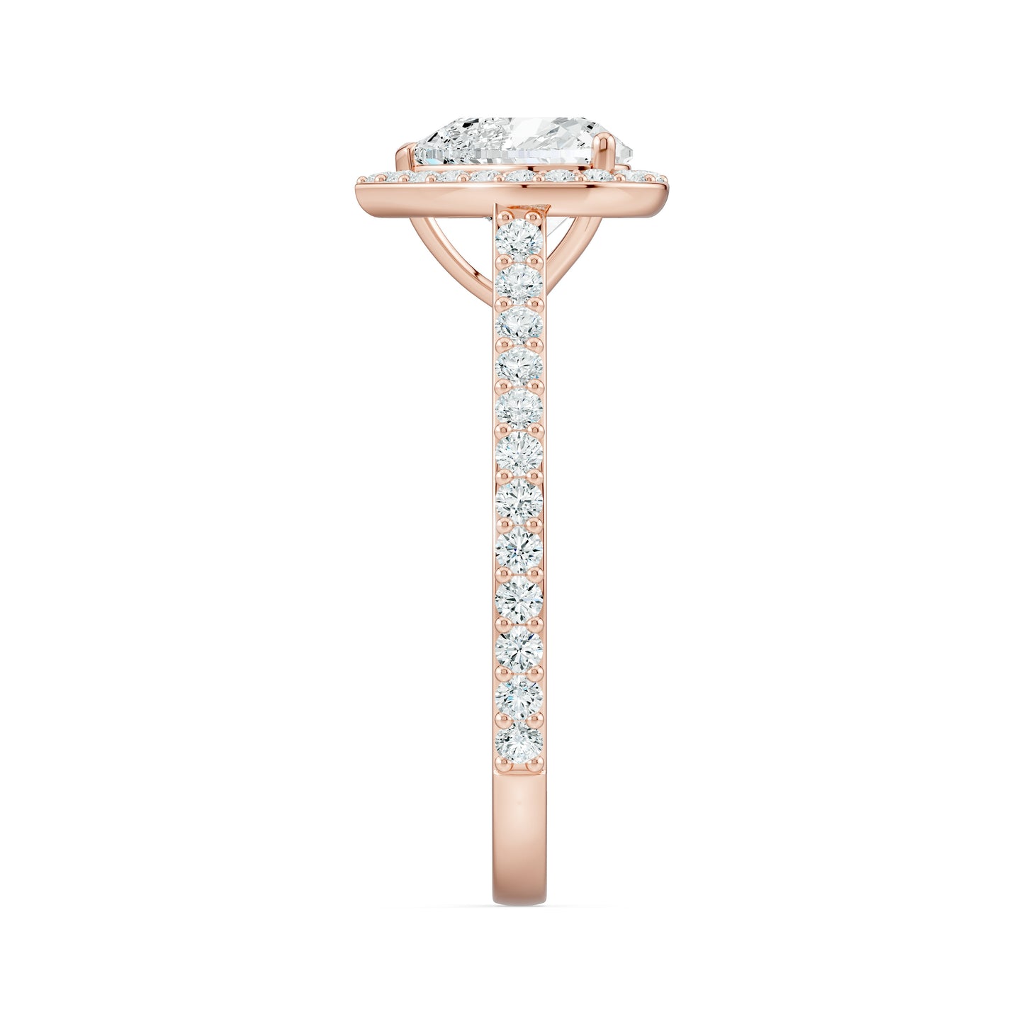 Heart Shape Moissanite Halo Engagement Ring