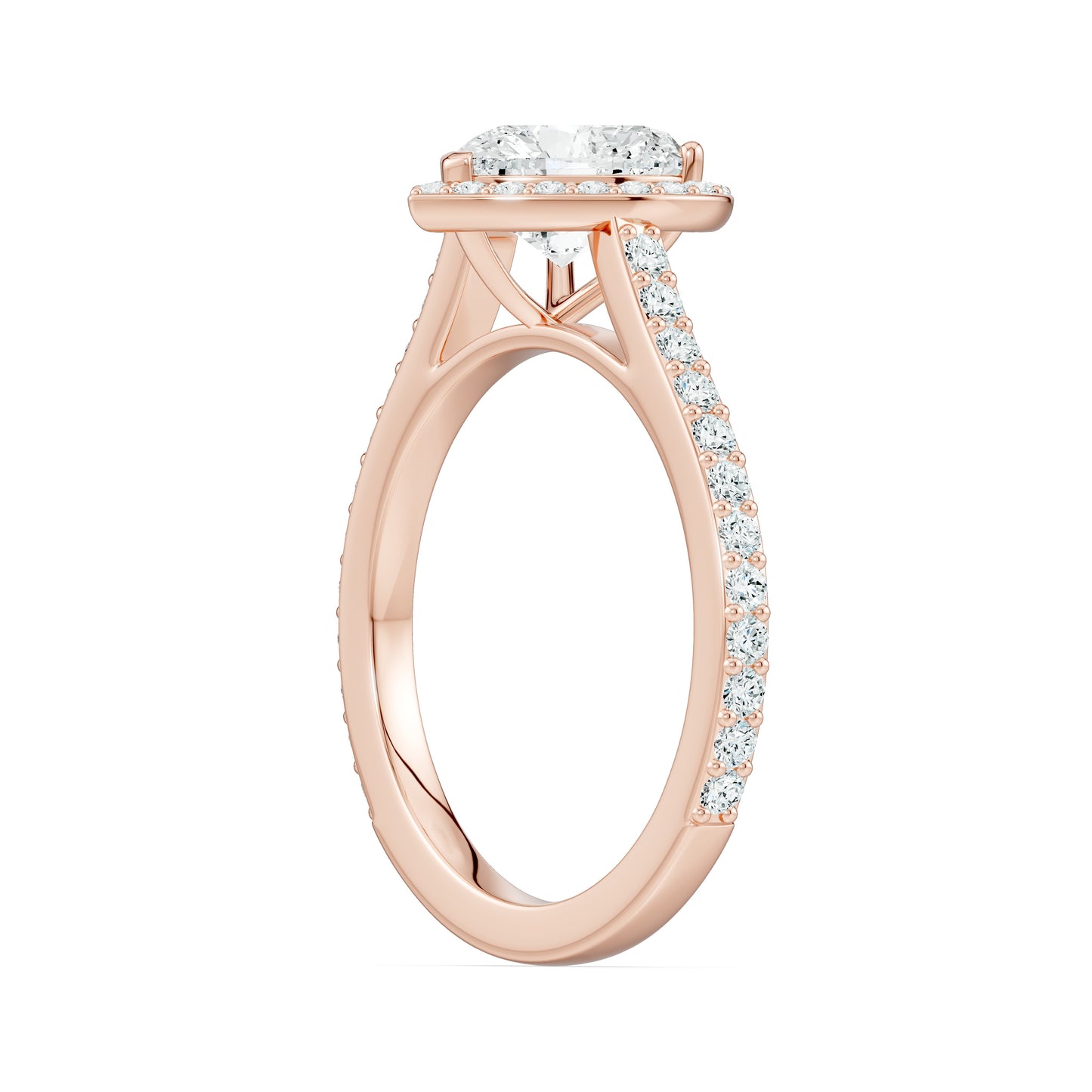 Heart Shape Moissanite Halo Engagement Ring