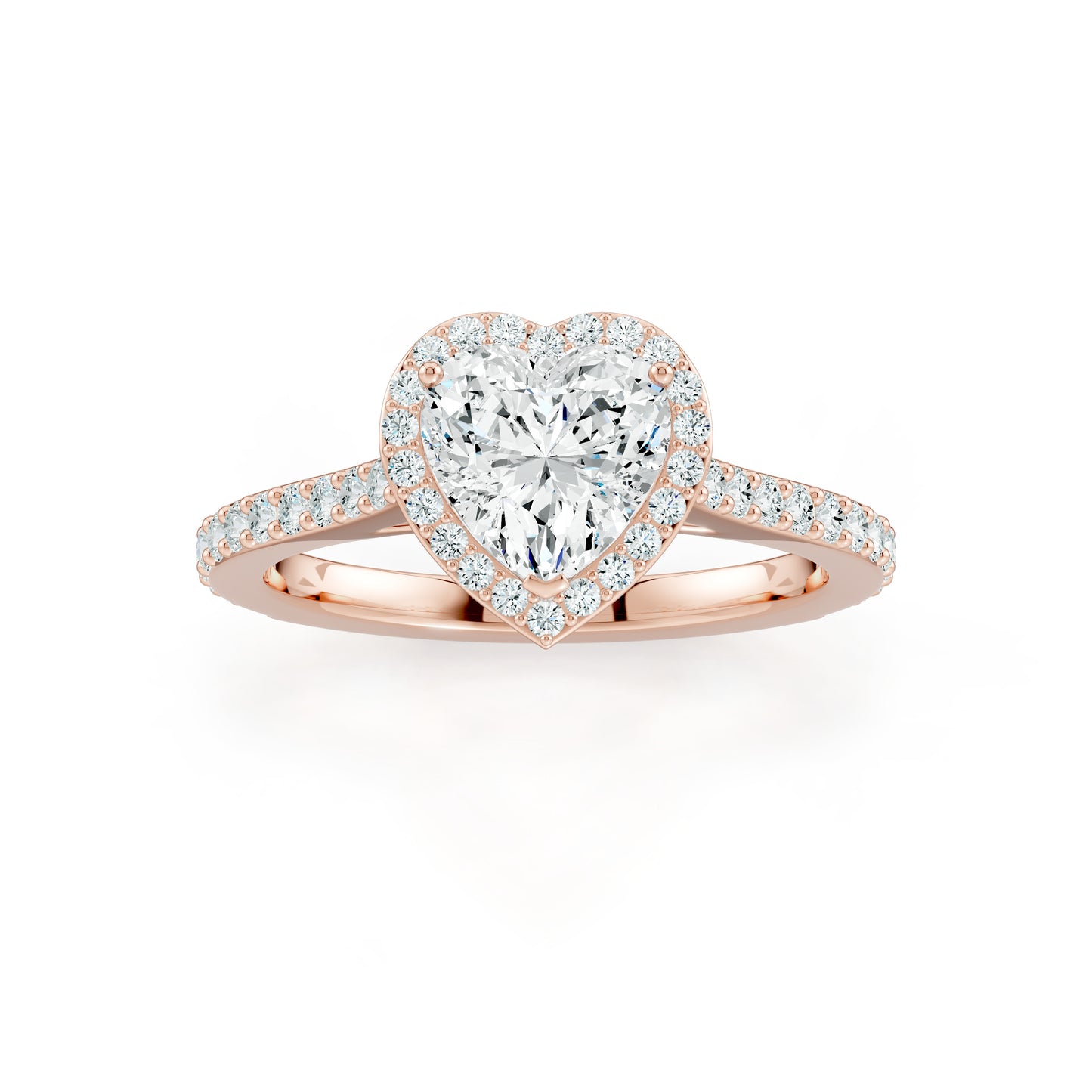 Heart Shape Moissanite Halo Engagement Ring