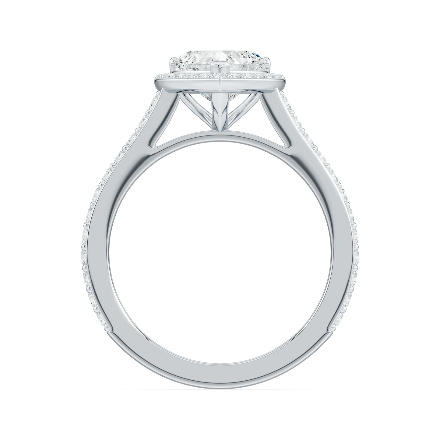 Heart Shape Moissanite Halo Engagement Ring