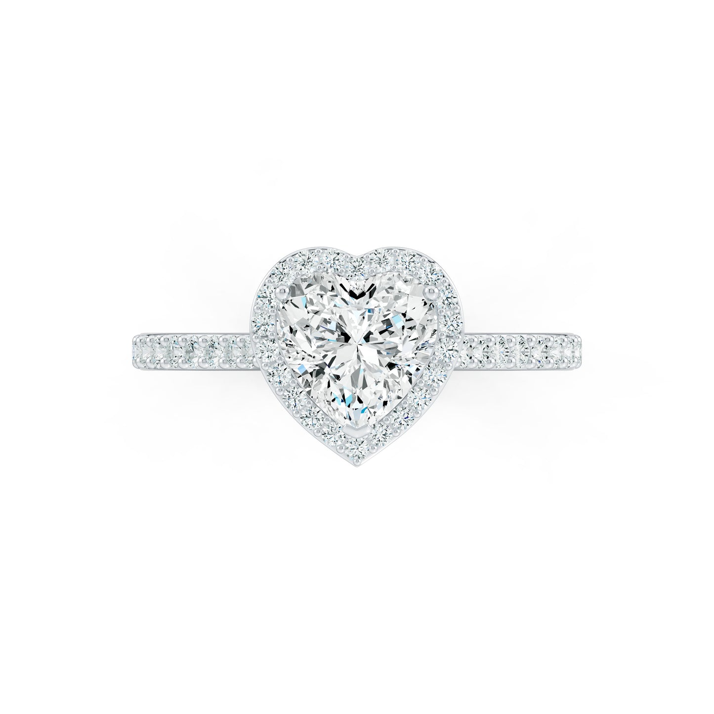 Heart Shape Moissanite Halo Engagement Ring