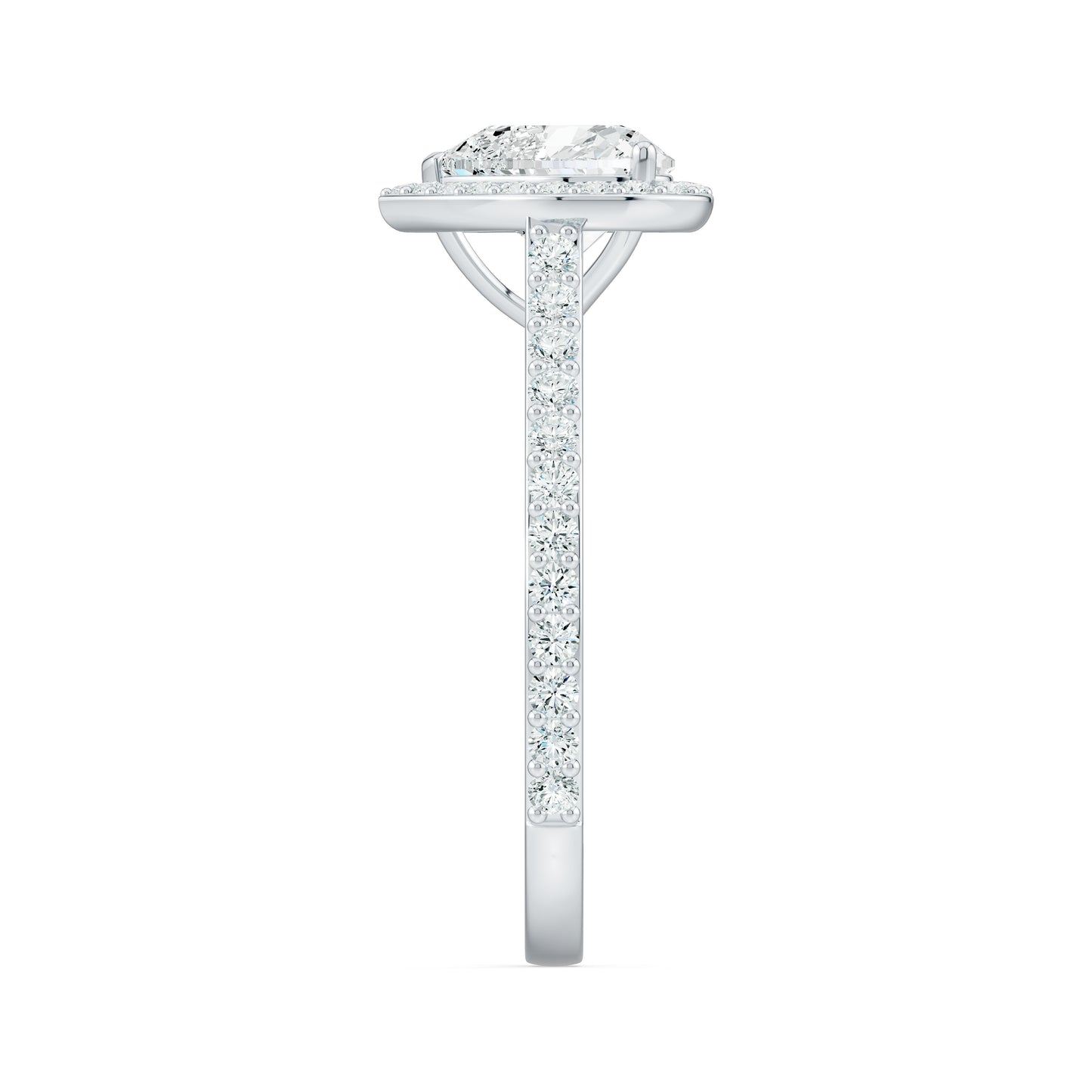 Heart Shape Moissanite Halo Engagement Ring