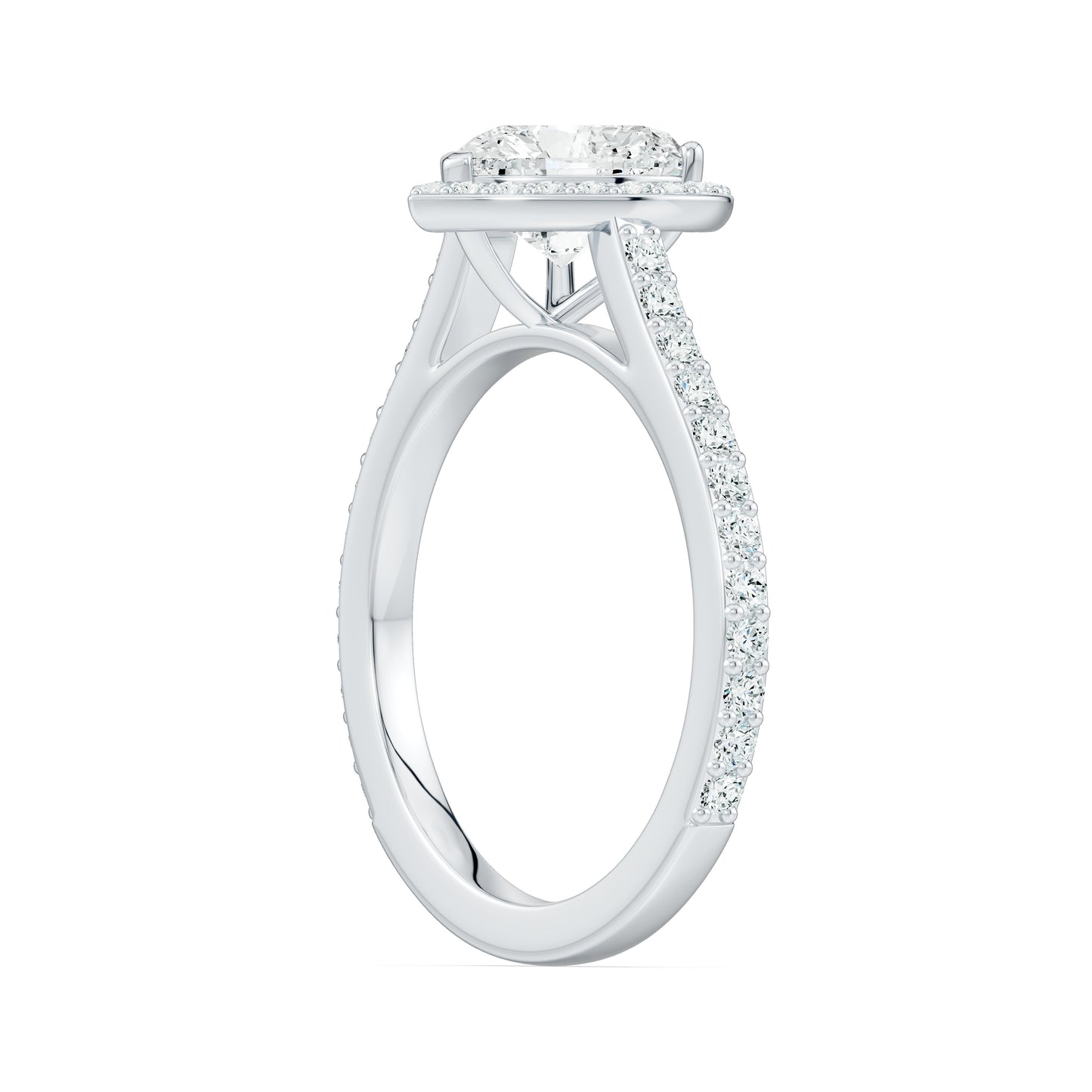 Heart Shape Moissanite Halo Engagement Ring