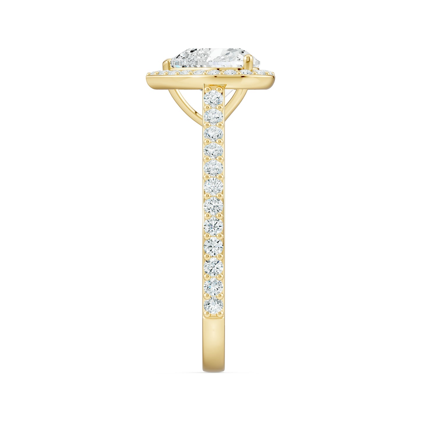 Heart Shape Moissanite Halo Engagement Ring