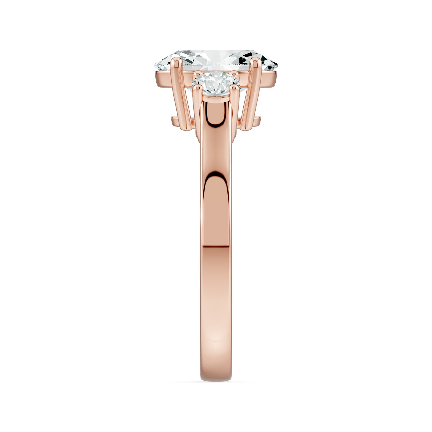 Oval Moissanite Three Stone Engagement Ring