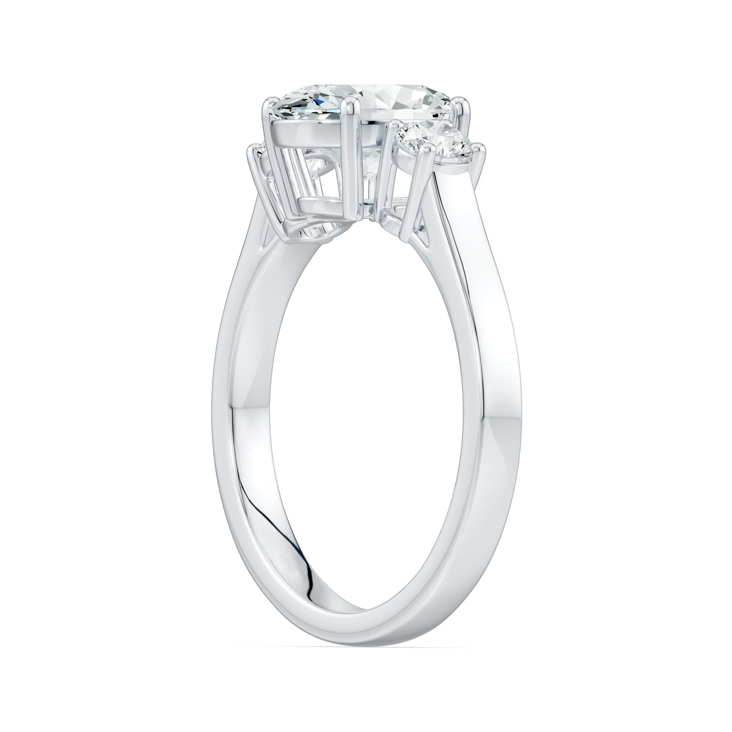Oval Moissanite Three Stone Engagement Ring