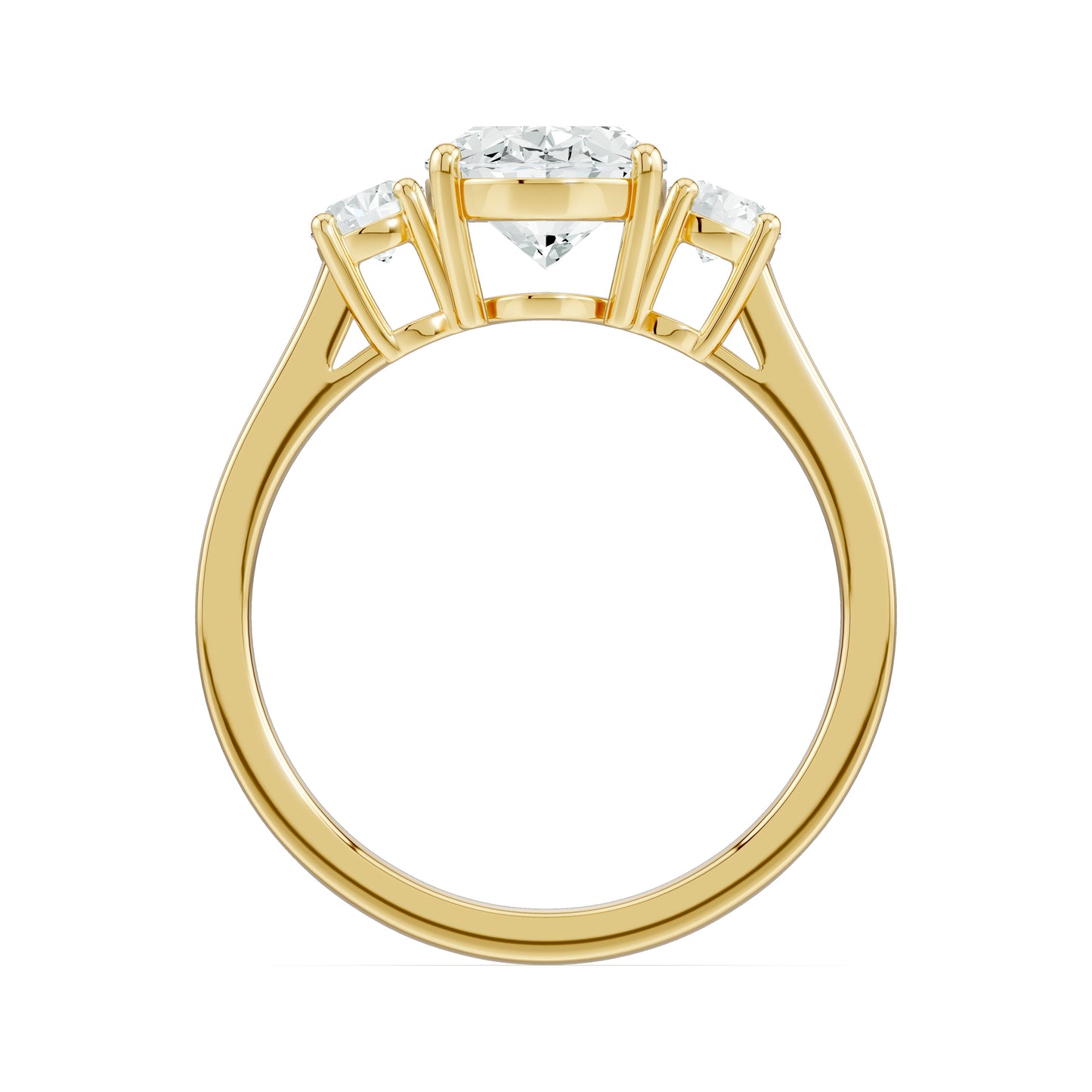 Oval Moissanite Three Stone Engagement Ring