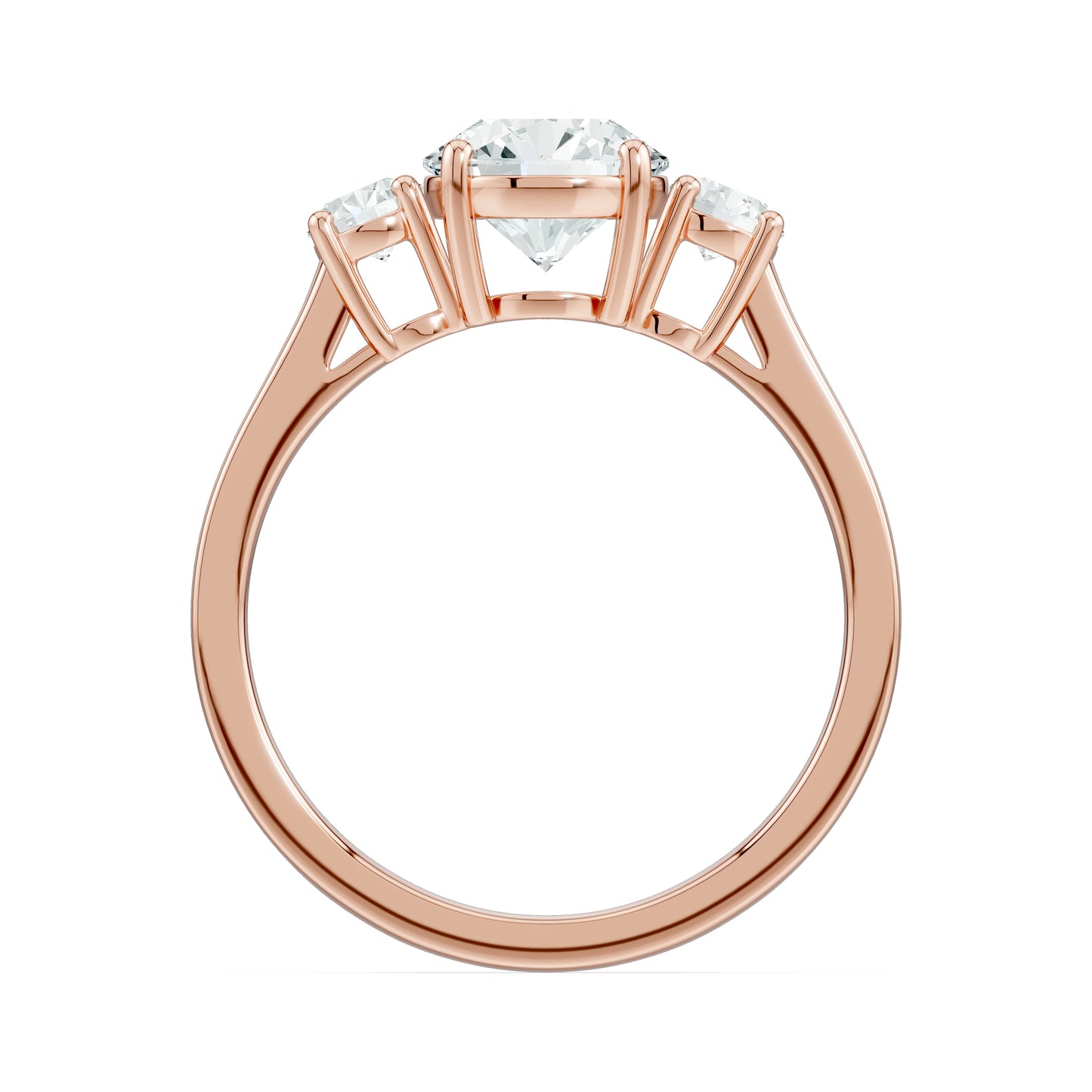 Pear Moissanite Three Stone Engagement Ring