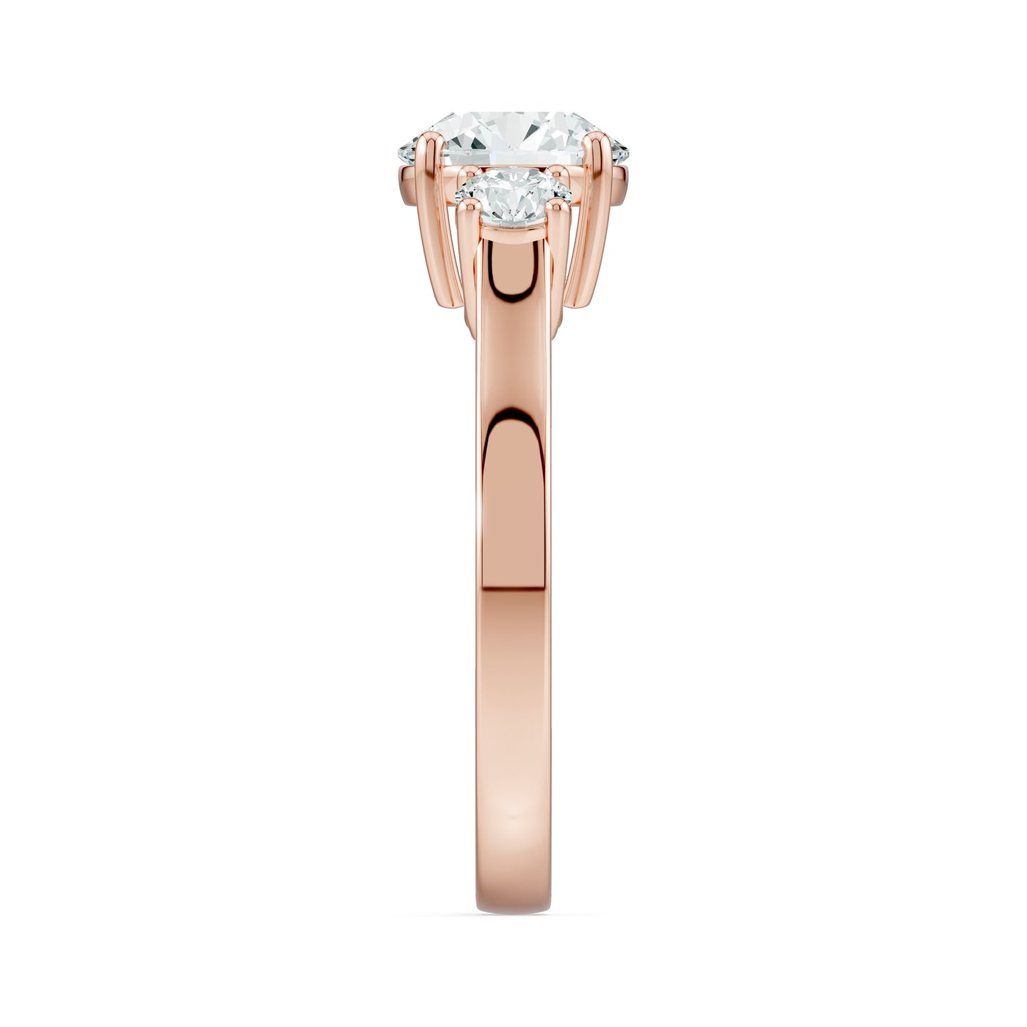 Pear Moissanite Three Stone Engagement Ring