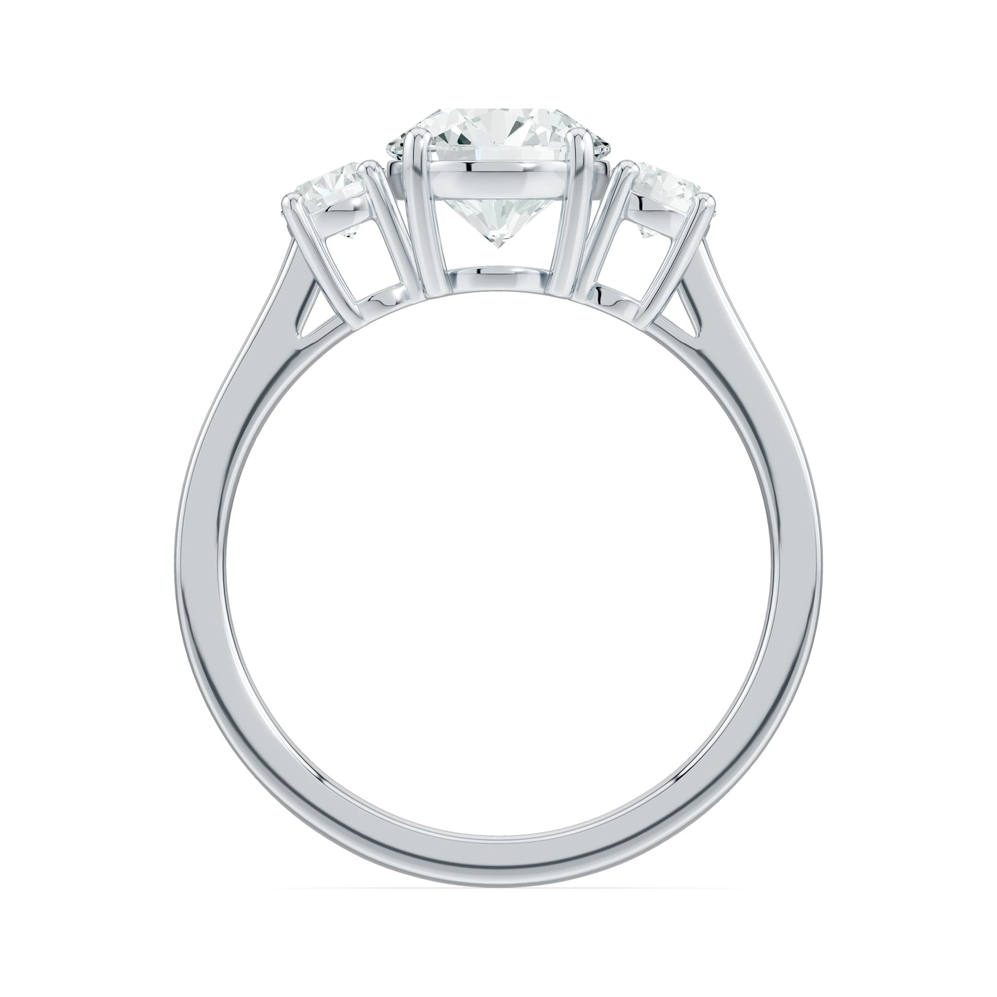 Pear Moissanite Three Stone Engagement Ring