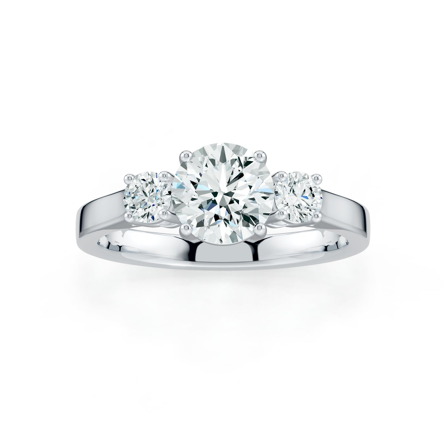 Pear Moissanite Three Stone Engagement Ring