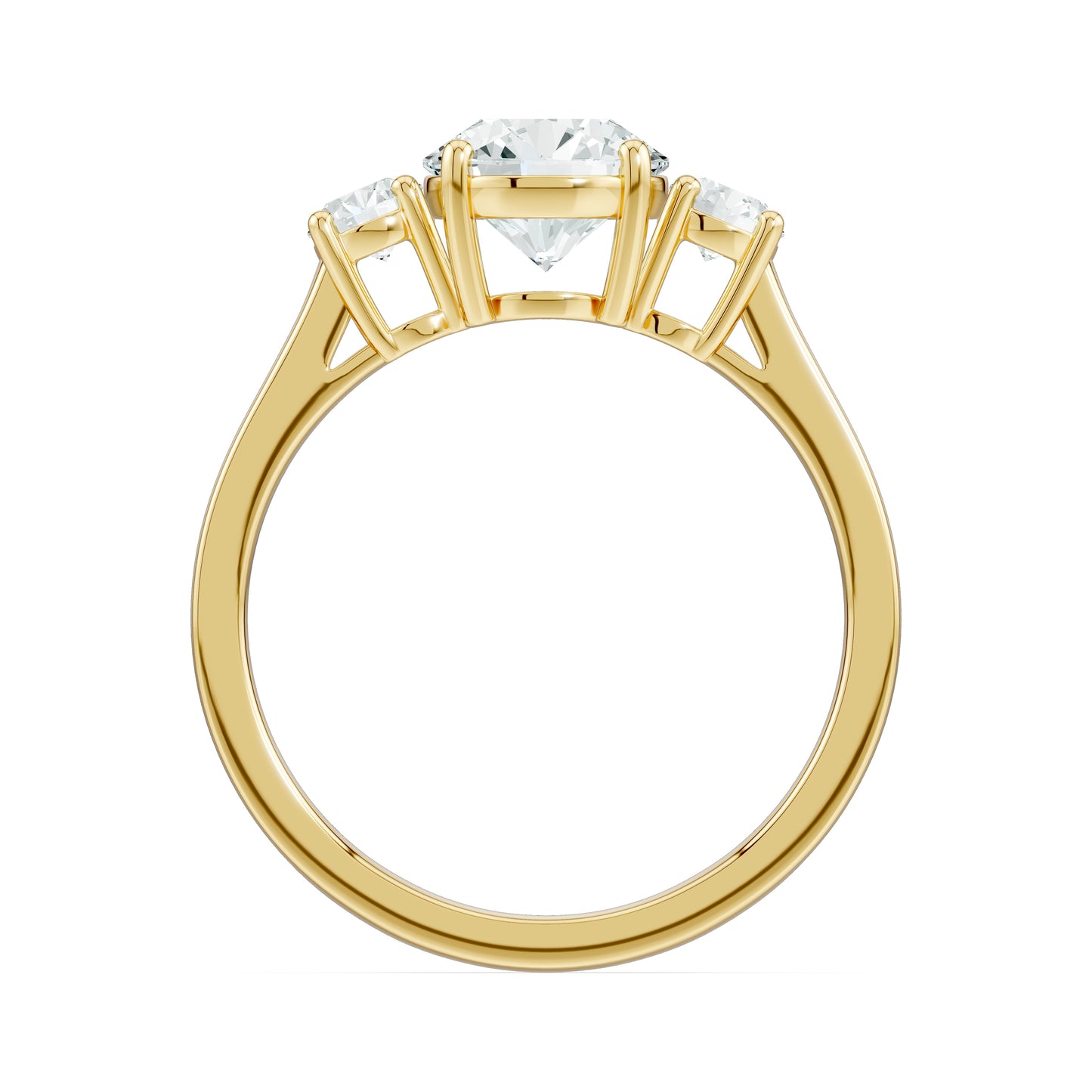 Pear Moissanite Three Stone Engagement Ring
