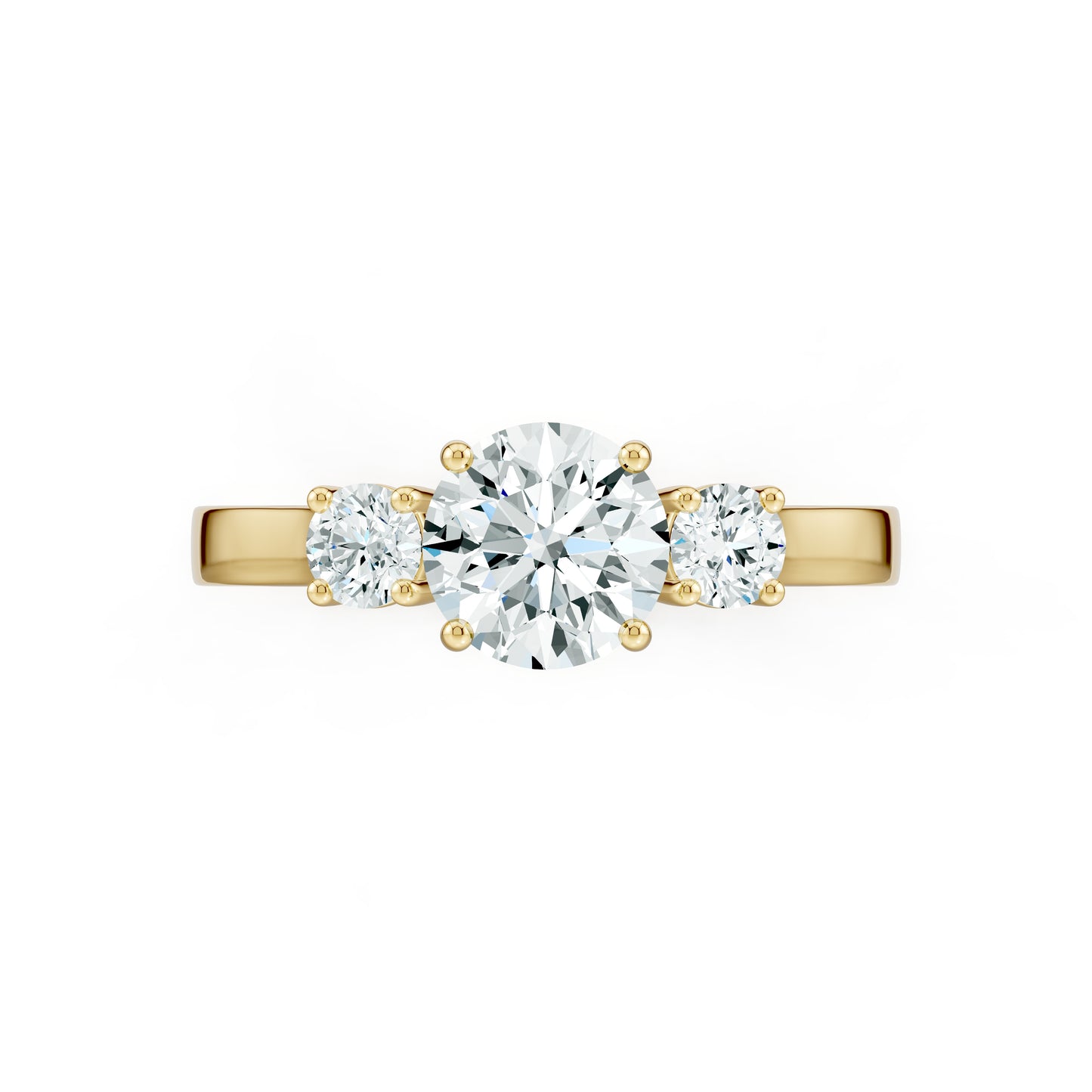Pear Moissanite Three Stone Engagement Ring