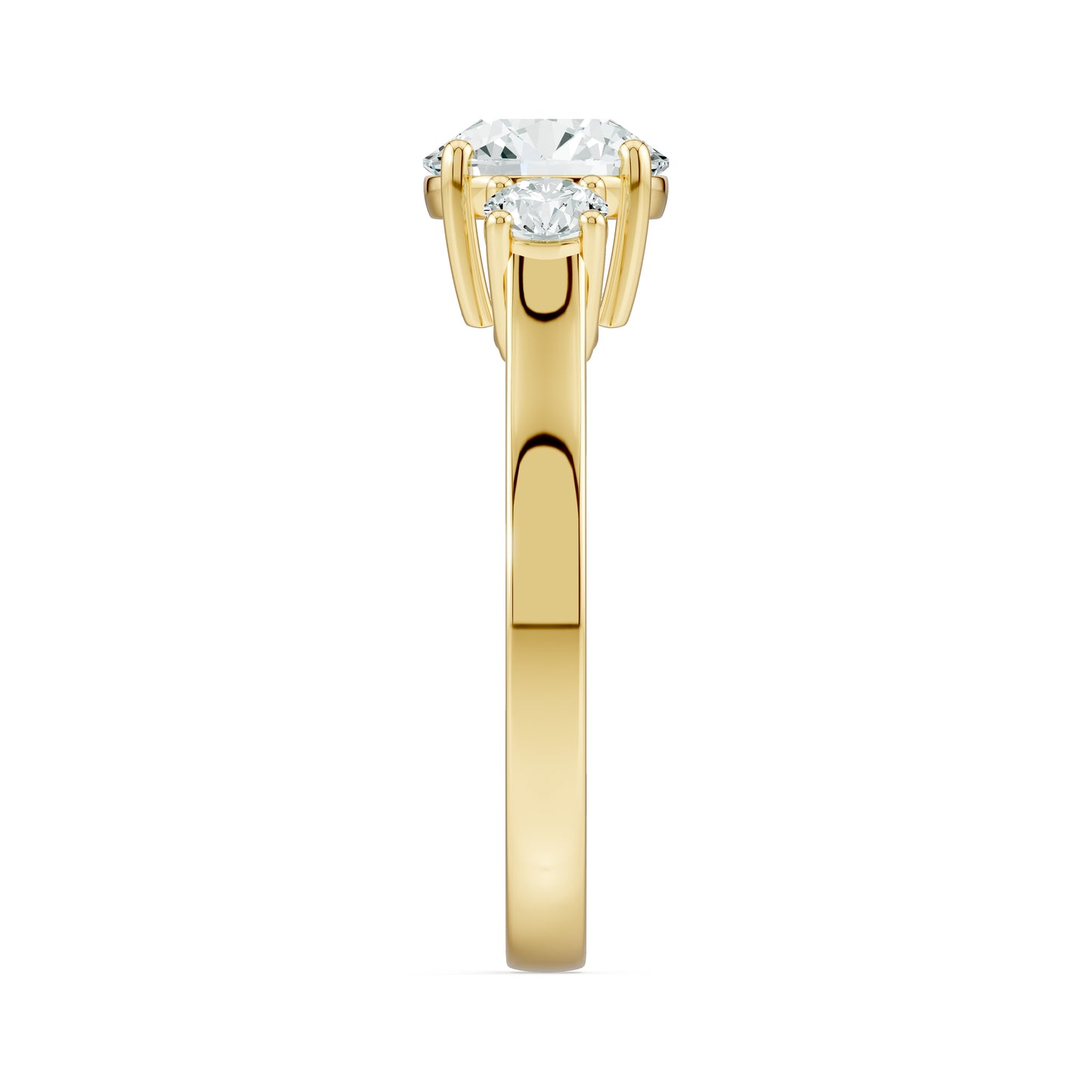 Pear Moissanite Three Stone Engagement Ring