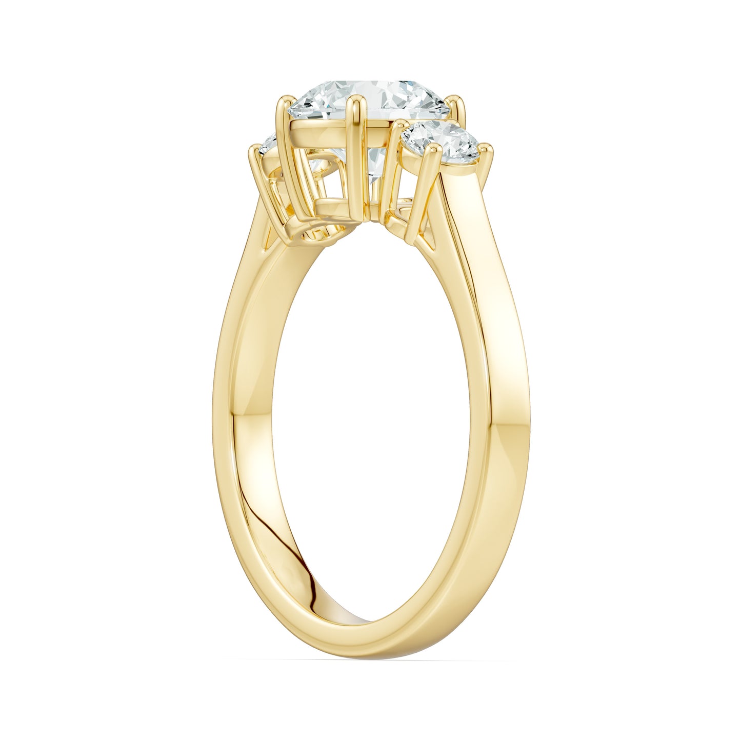 Pear Moissanite Three Stone Engagement Ring