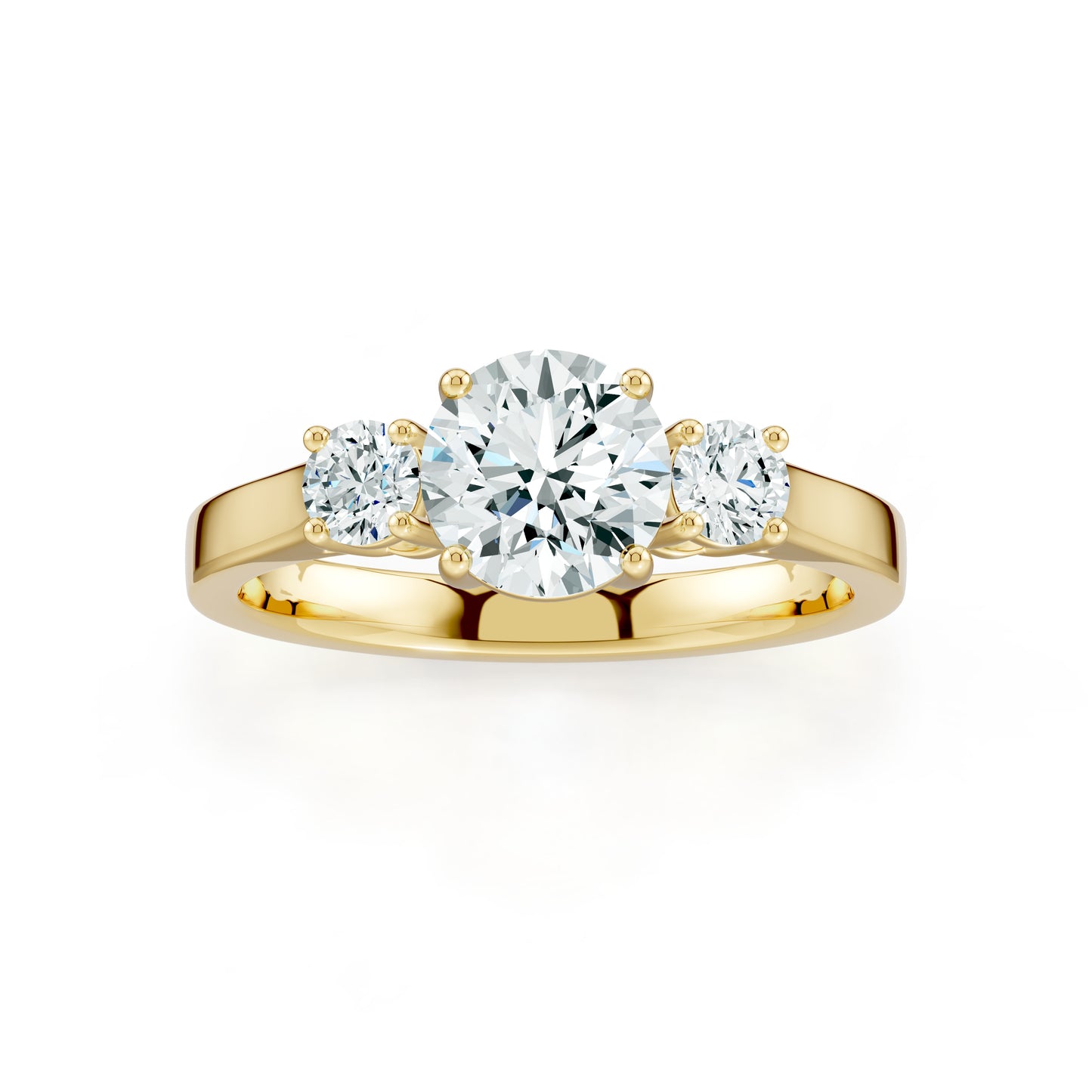 Pear Moissanite Three Stone Engagement Ring