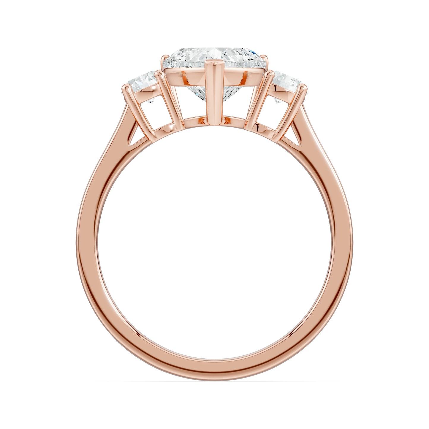 Heart Shape Moissanite Three Stone Engagement Ring