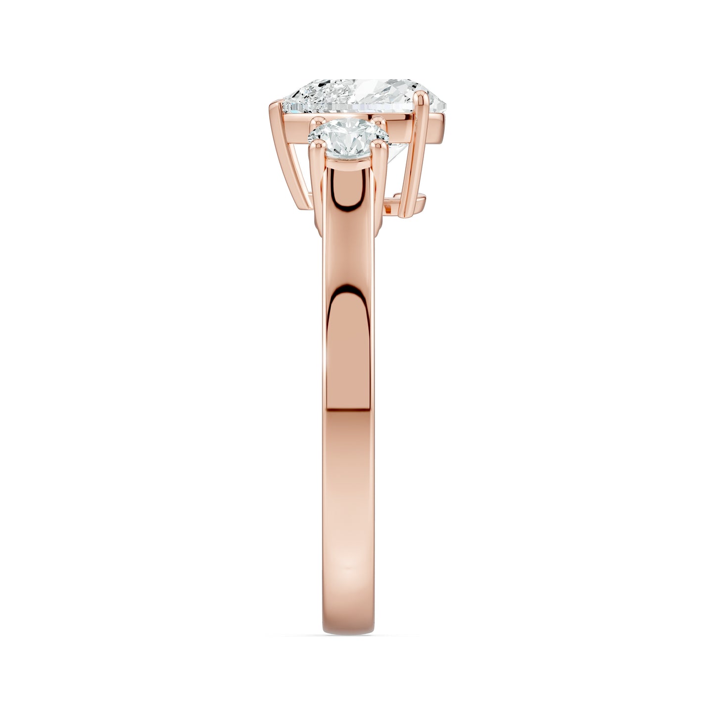 Heart Shape Moissanite Three Stone Engagement Ring