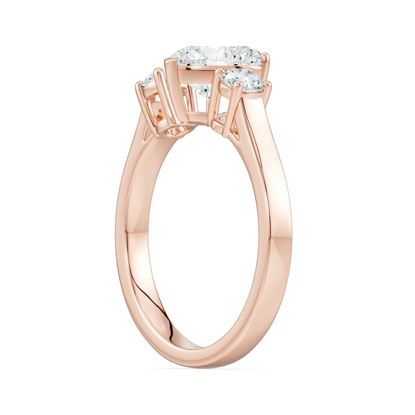 Heart Shape Moissanite Three Stone Engagement Ring