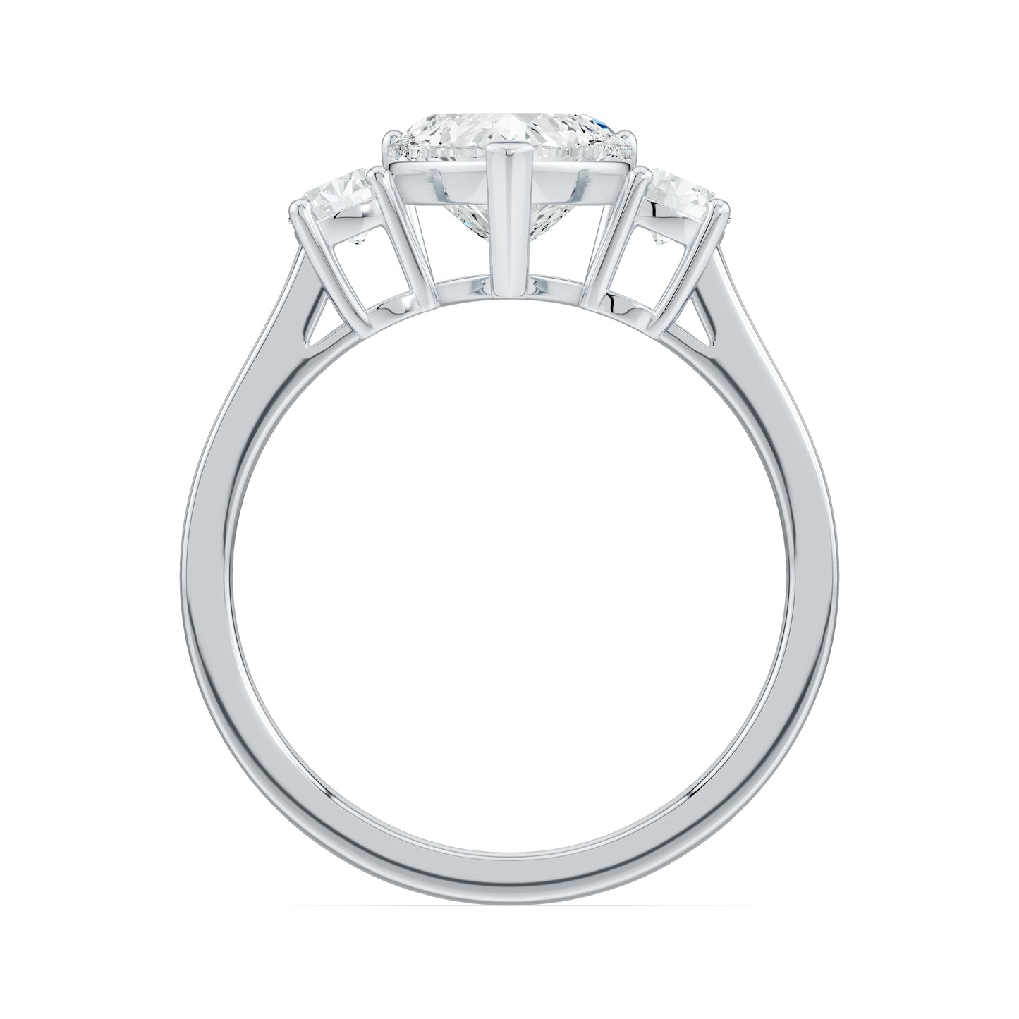Heart Shape Moissanite Three Stone Engagement Ring