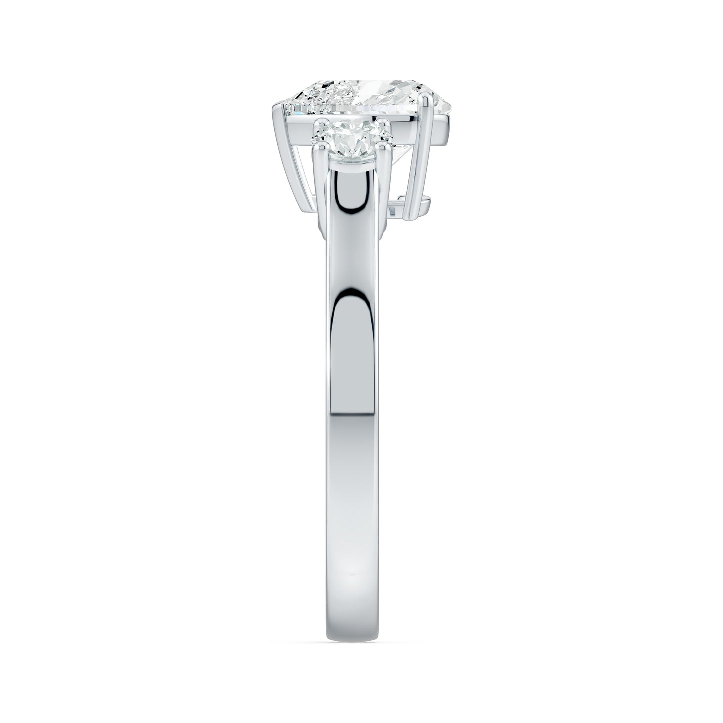 Heart Shape Moissanite Three Stone Engagement Ring
