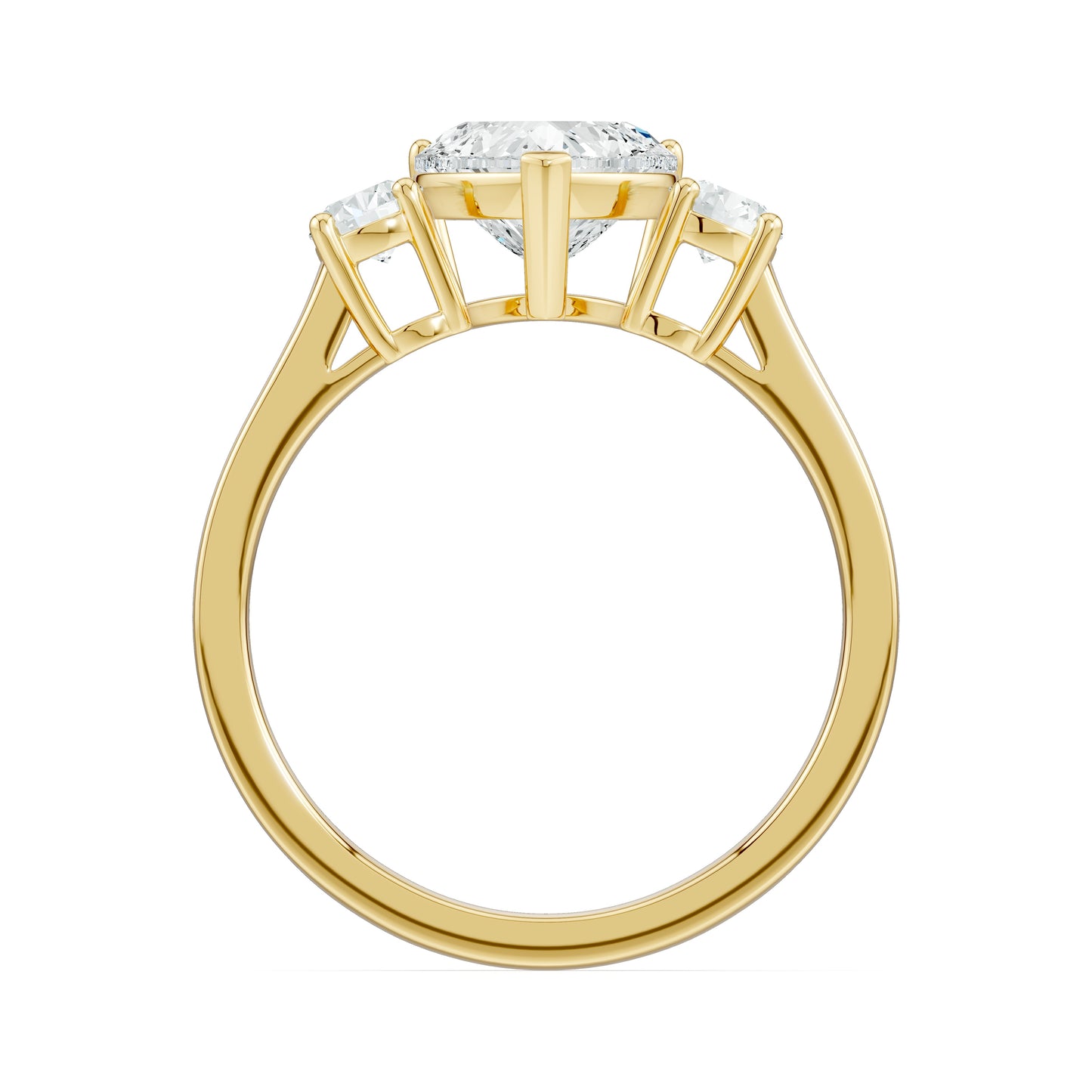 Heart Shape Moissanite Three Stone Engagement Ring