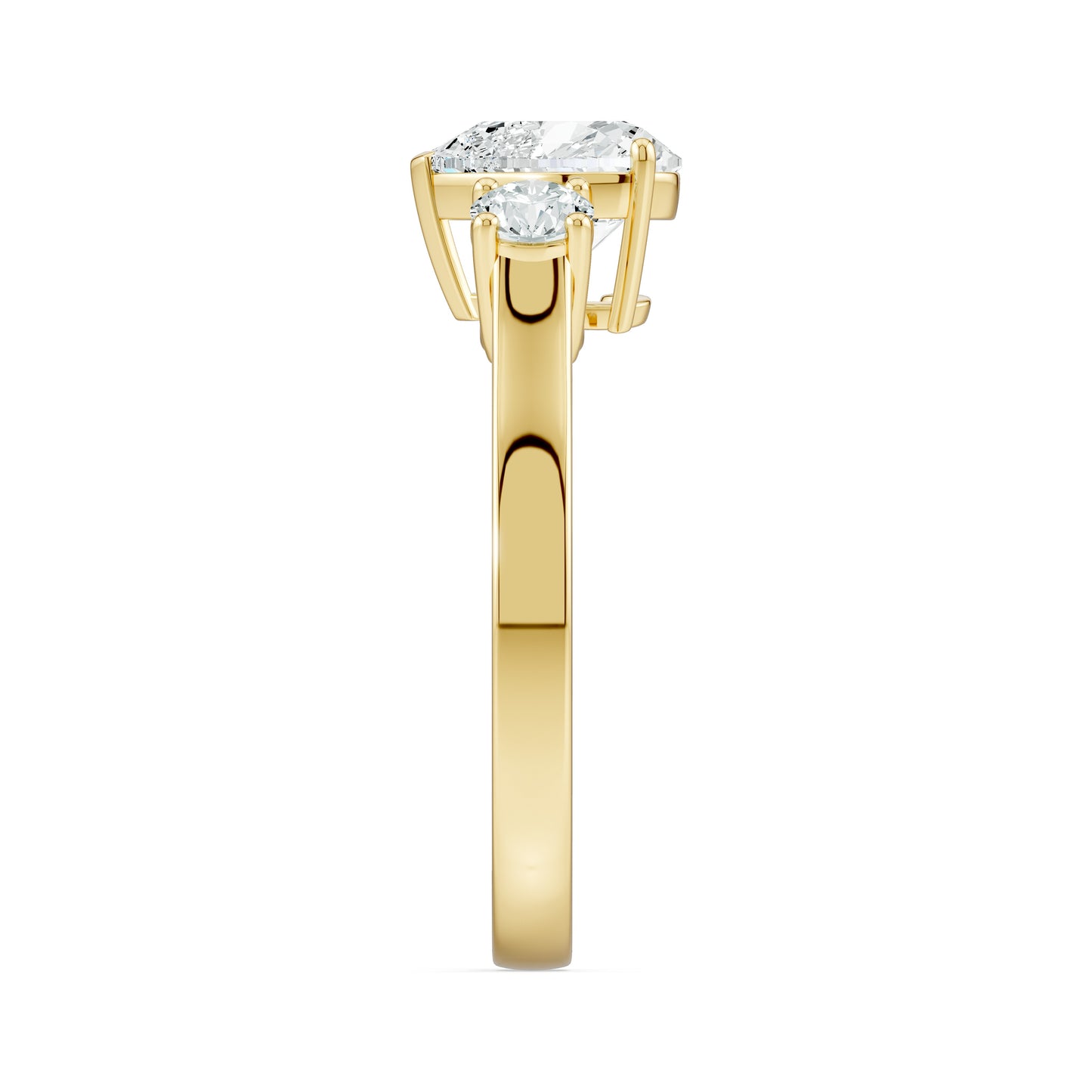 Heart Shape Moissanite Three Stone Engagement Ring