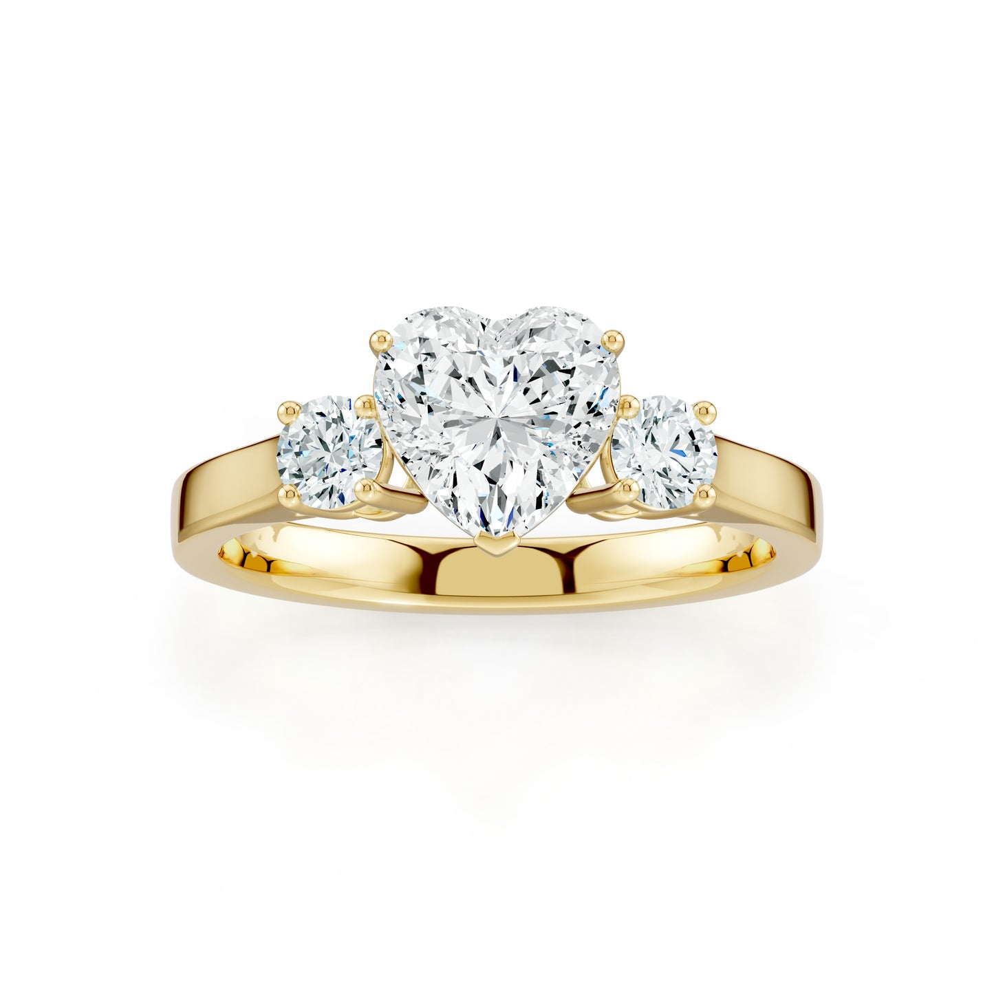 Heart Shape Moissanite Three Stone Engagement Ring