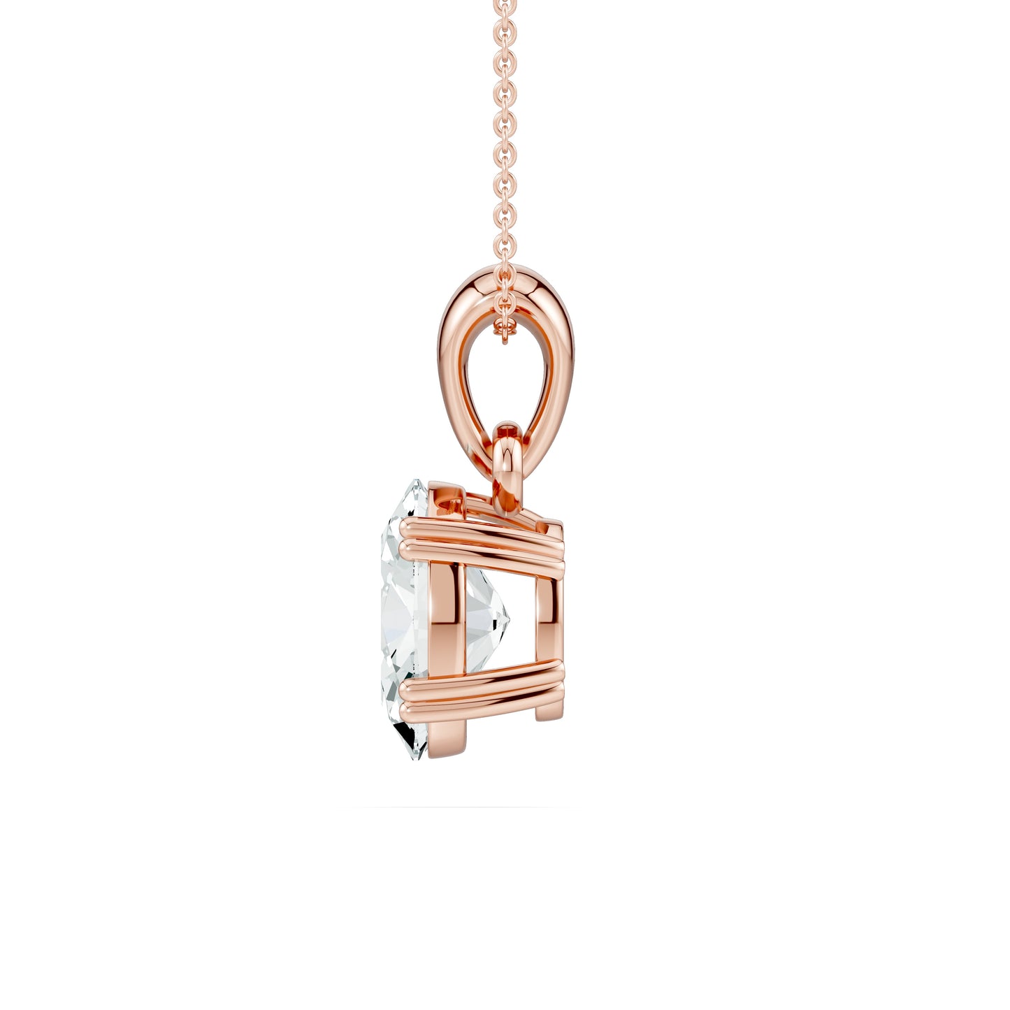 Oval Moissanite Pendant in 4-Prong Basket Setting