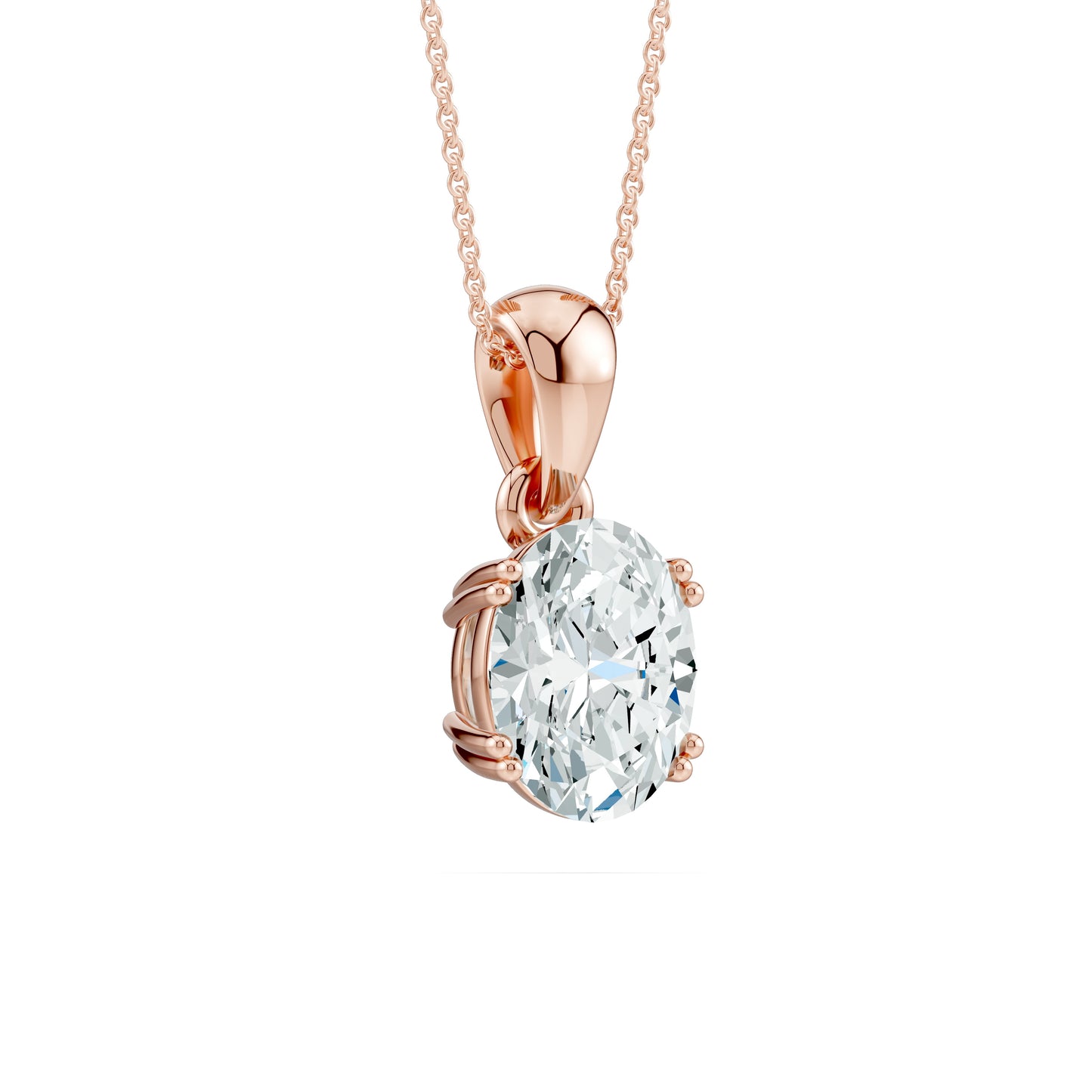 Oval Moissanite Pendant in 4-Prong Basket Setting