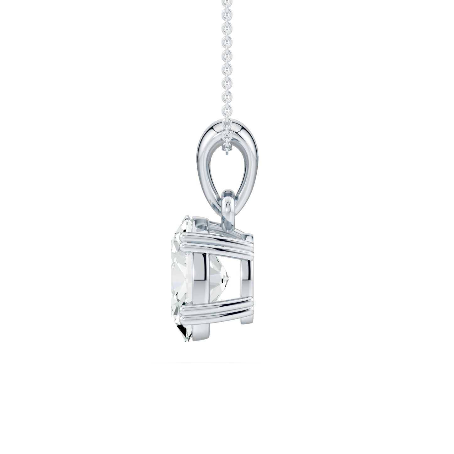 Oval Moissanite Pendant in 4-Prong Basket Setting