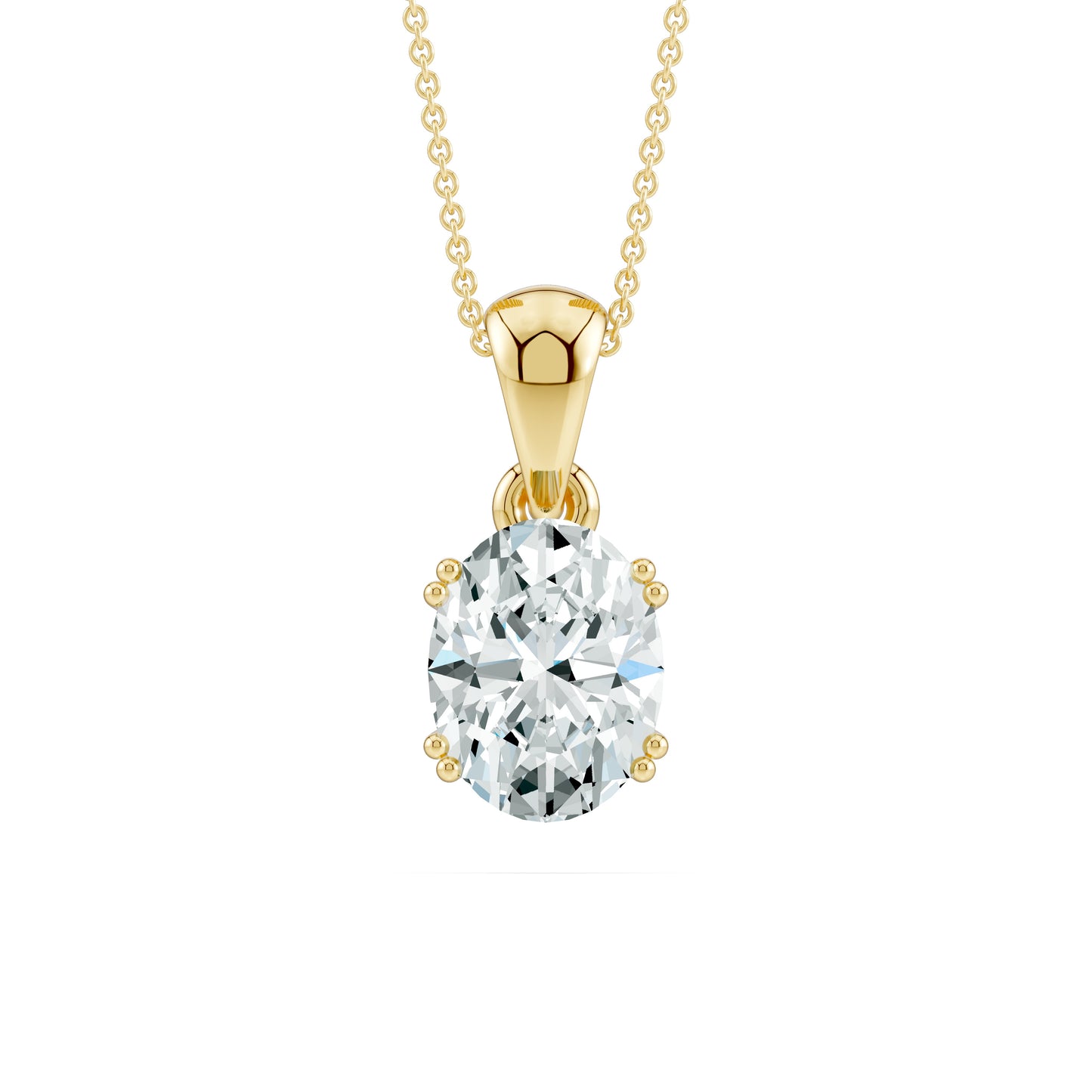 Oval Moissanite Pendant in 4-Prong Basket Setting