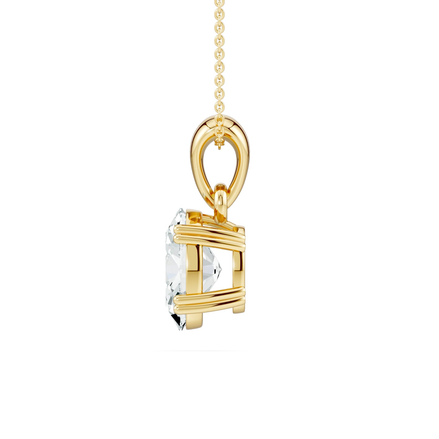 Oval Moissanite Pendant in 4-Prong Basket Setting