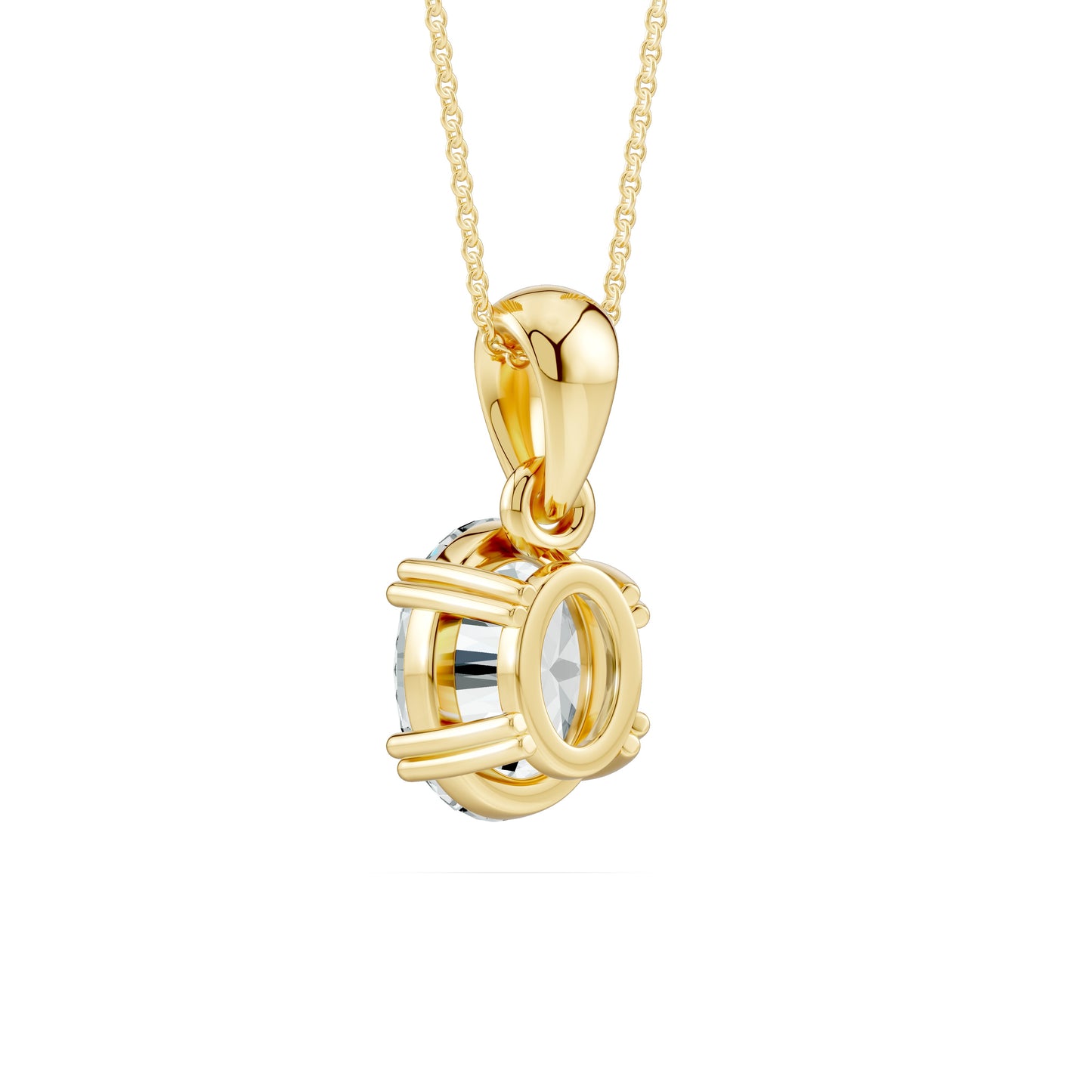 Oval Moissanite Pendant in 4-Prong Basket Setting