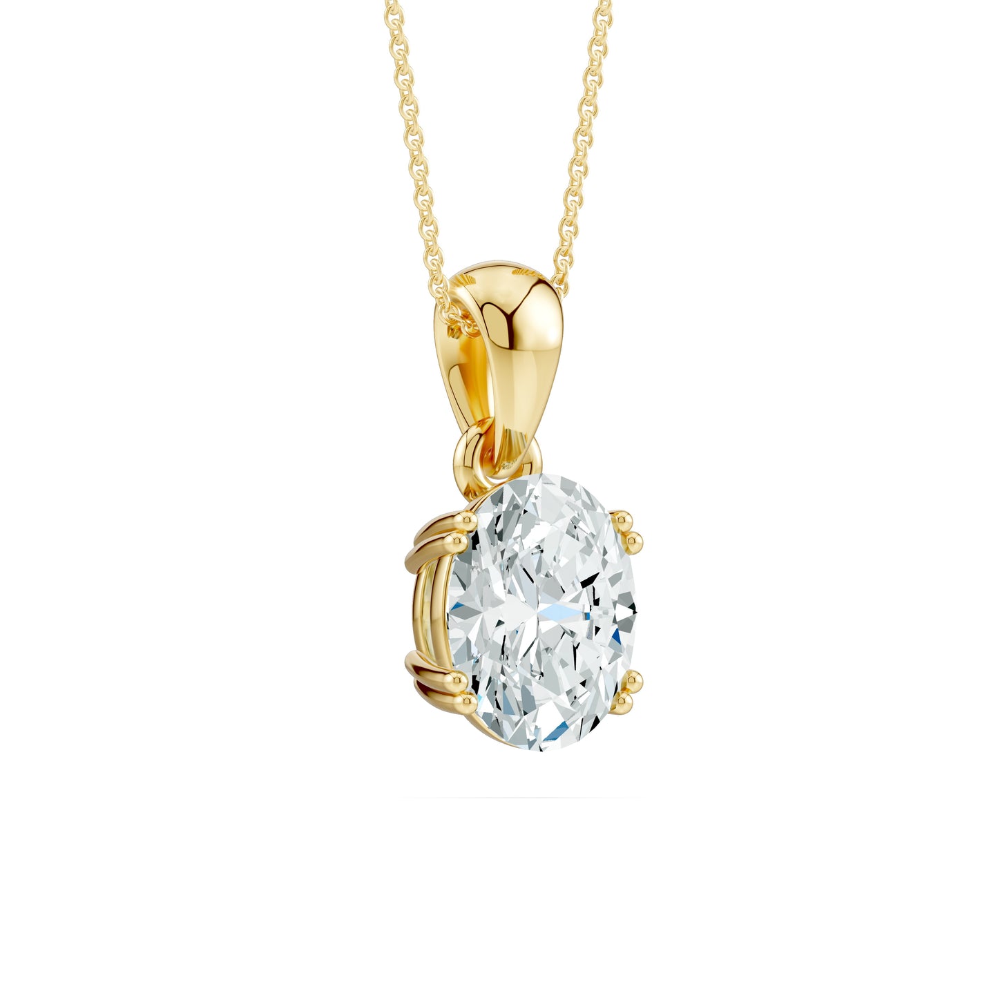 Oval Moissanite Pendant in 4-Prong Basket Setting