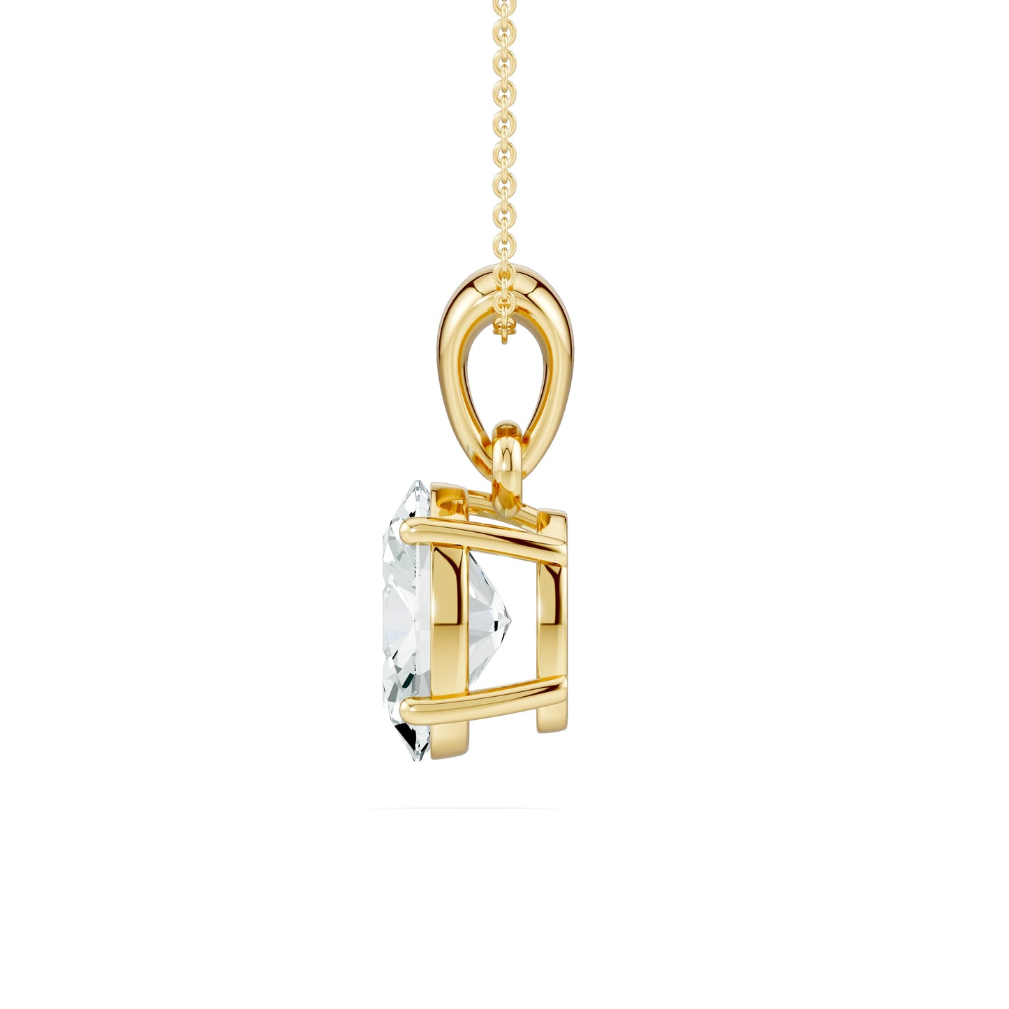 Oval Moissanite Solitaire Pendant in 4-Prong Basket Setting