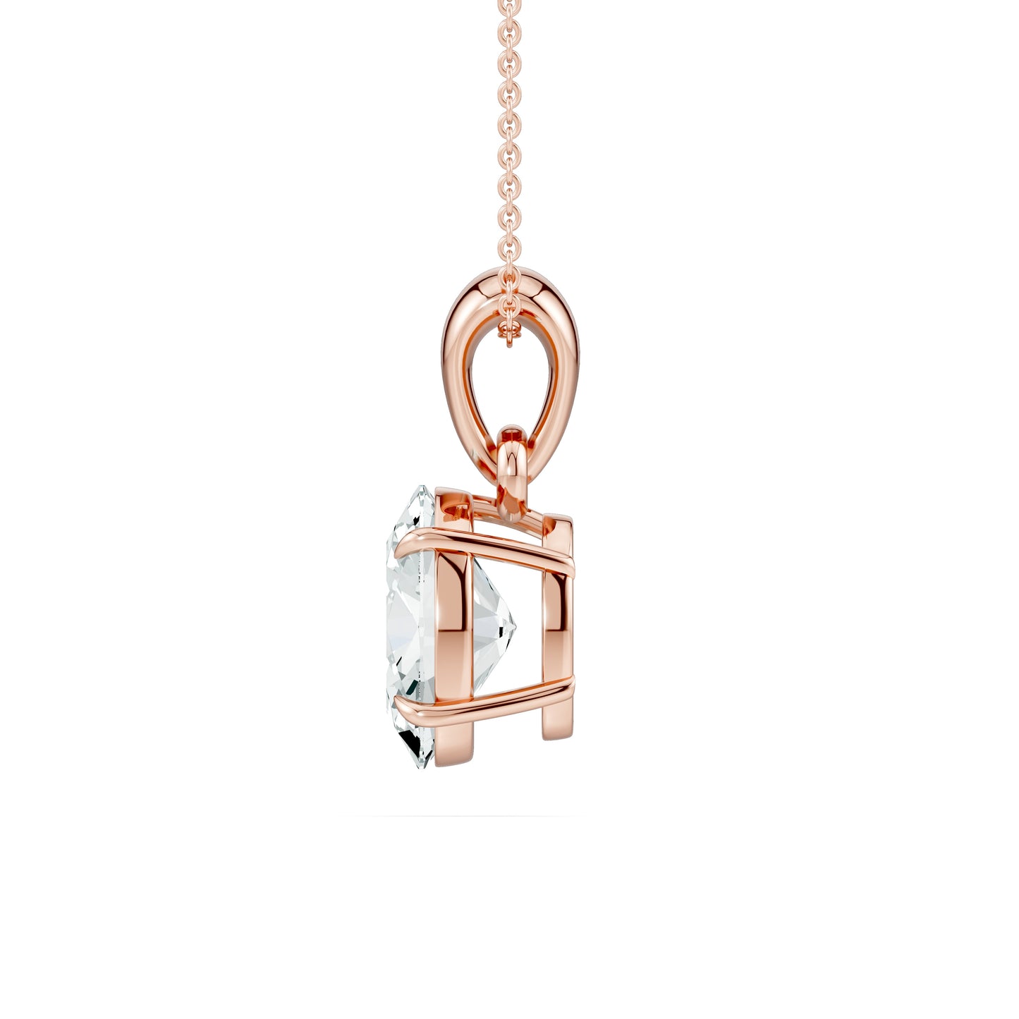 Oval Moissanite Pendant in 4-Claw Prong Setting