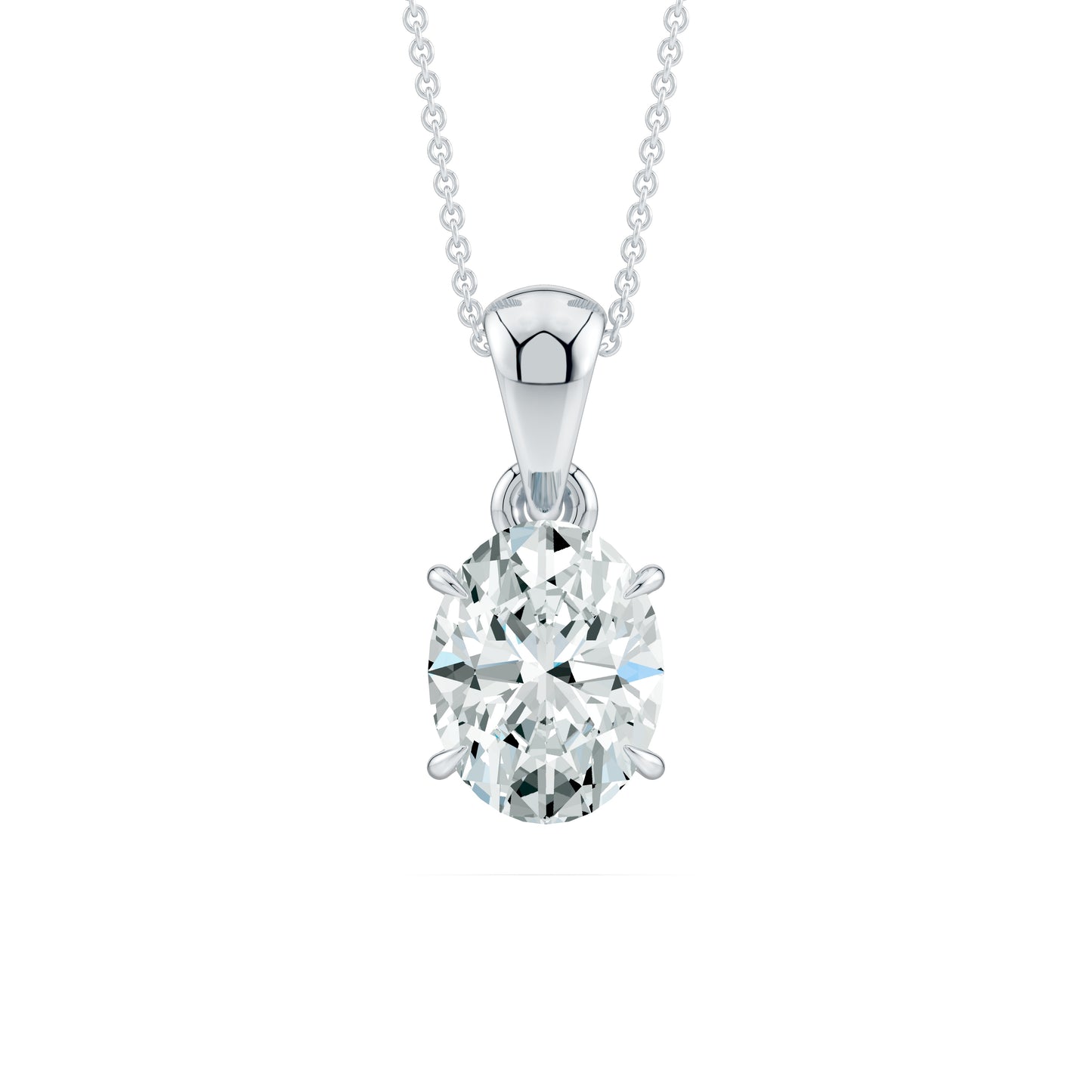 Oval Moissanite Pendant in 4-Claw Prong Setting