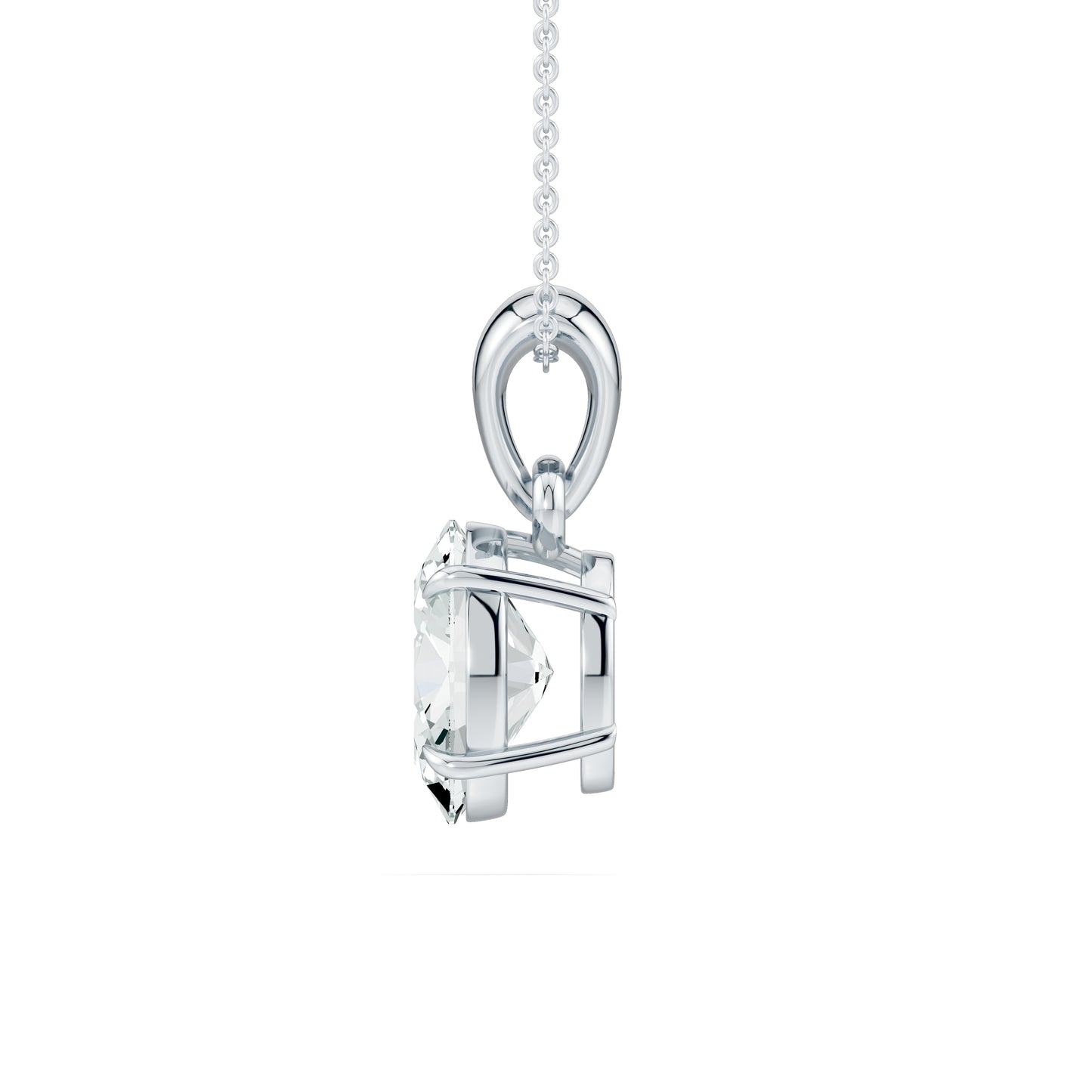 Oval Moissanite Pendant in 4-Claw Prong Setting