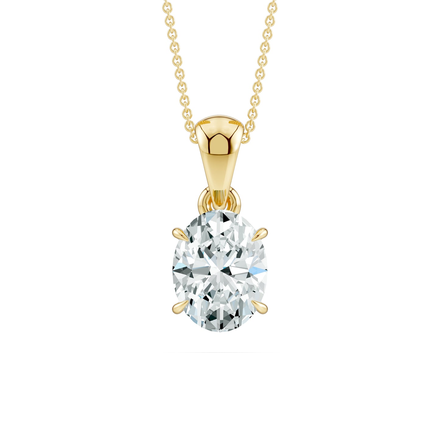 Oval Moissanite Pendant in 4-Claw Prong Setting