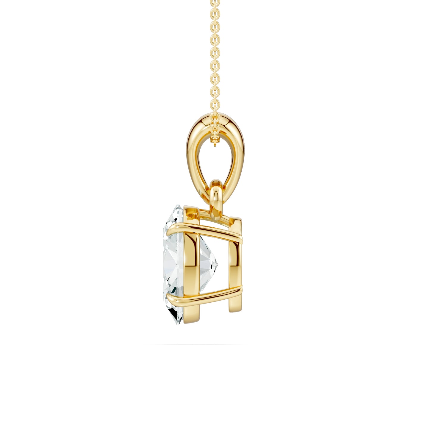 Oval Moissanite Pendant in 4-Claw Prong Setting