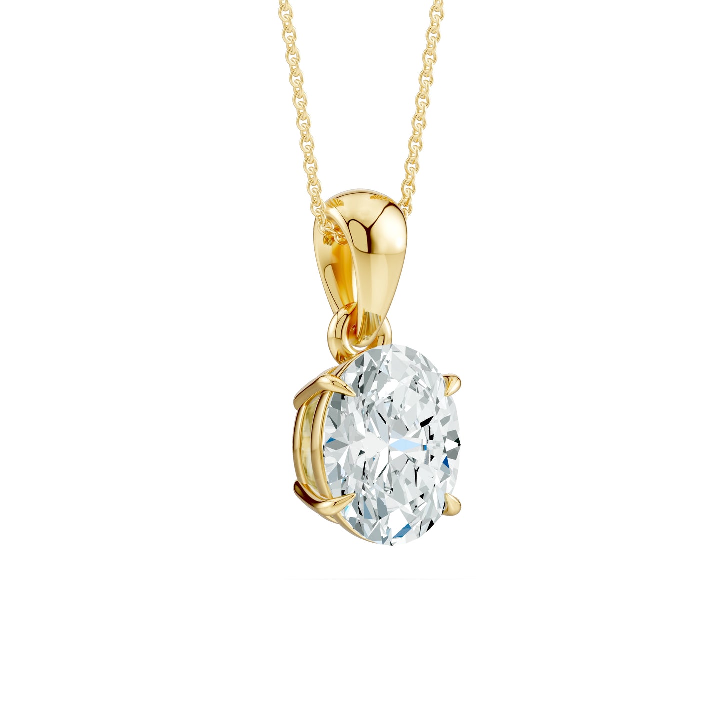 Oval Moissanite Pendant in 4-Claw Prong Setting