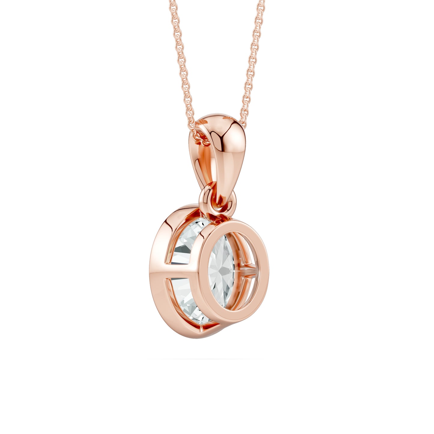 Bezel Set Oval Moissanite Pendant