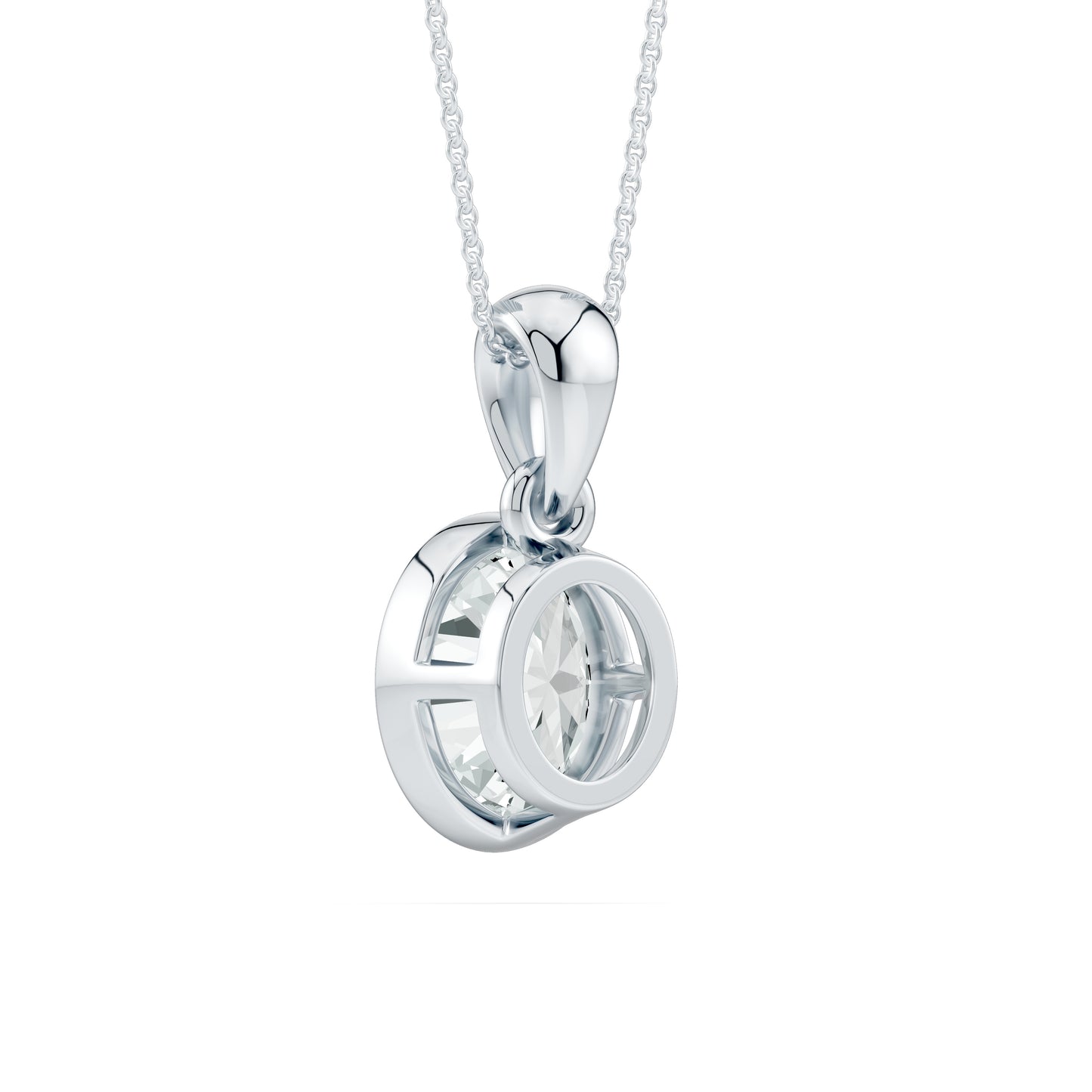 Bezel Set Oval Moissanite Pendant