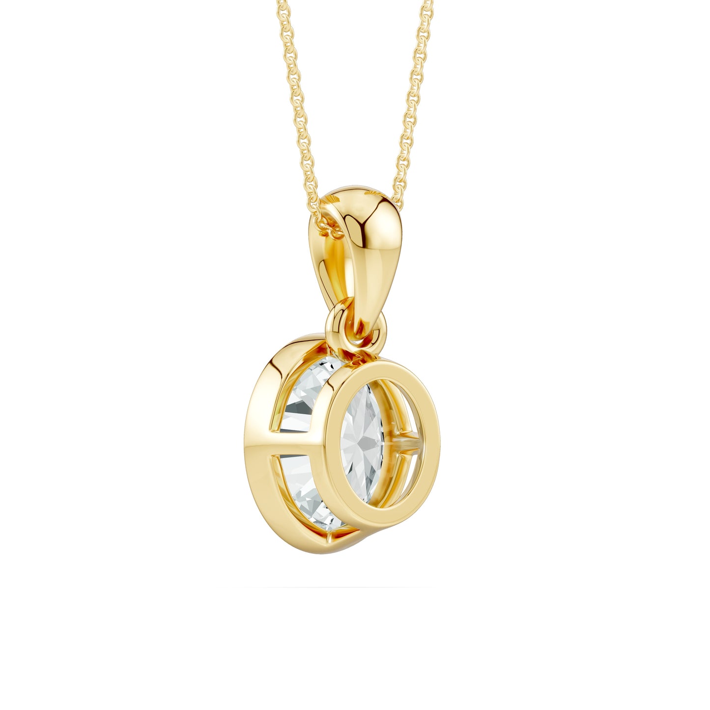 Bezel Set Oval Moissanite Pendant