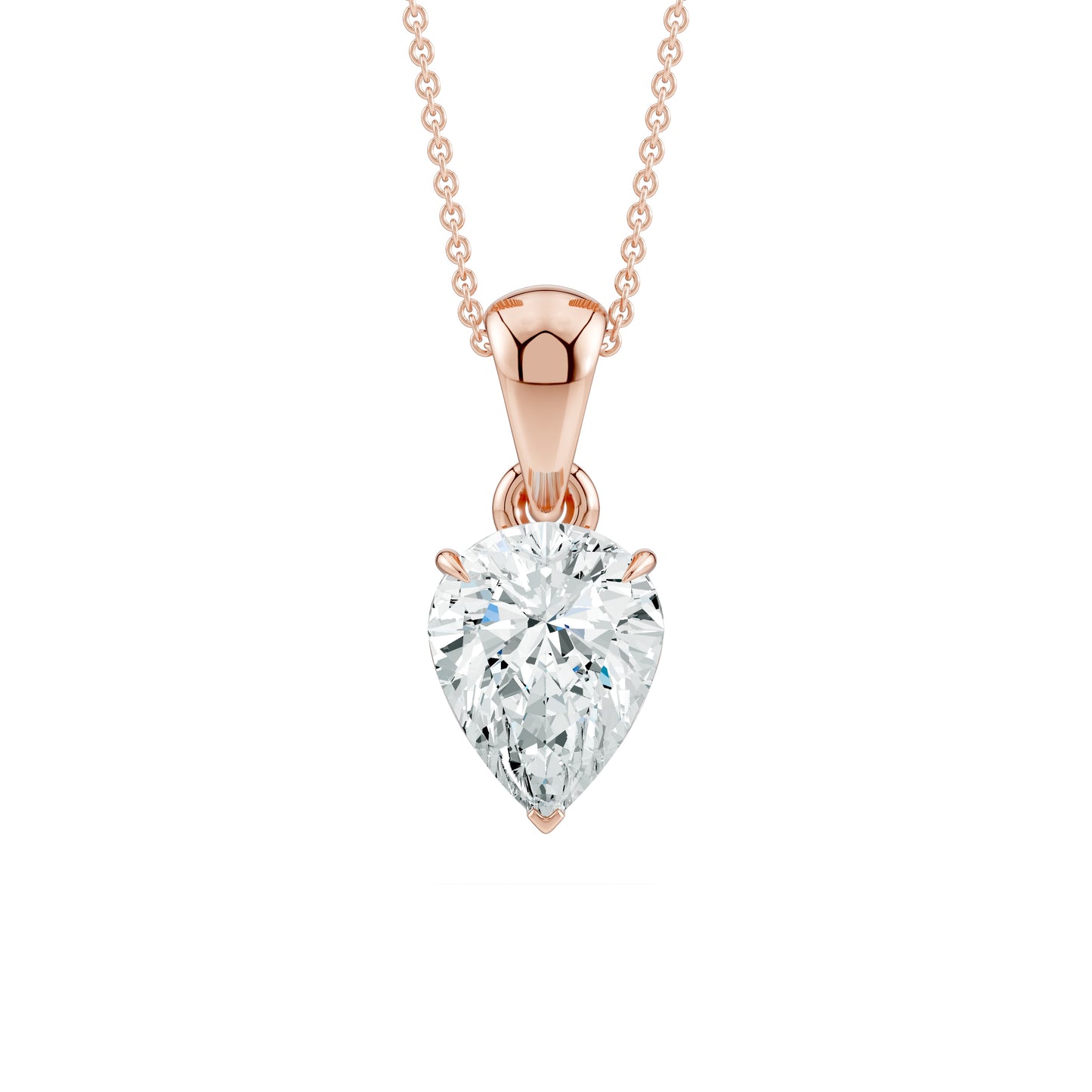 Pear Moissanite Solitaire Pendant