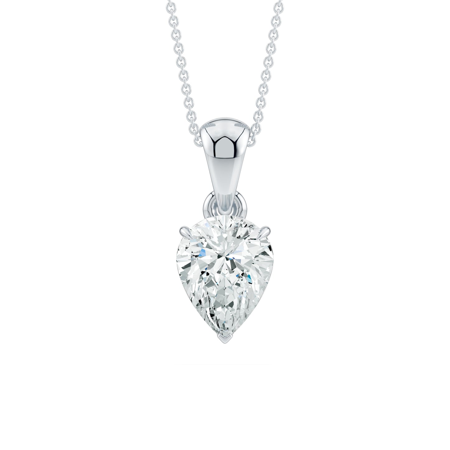Pear Moissanite Solitaire Pendant