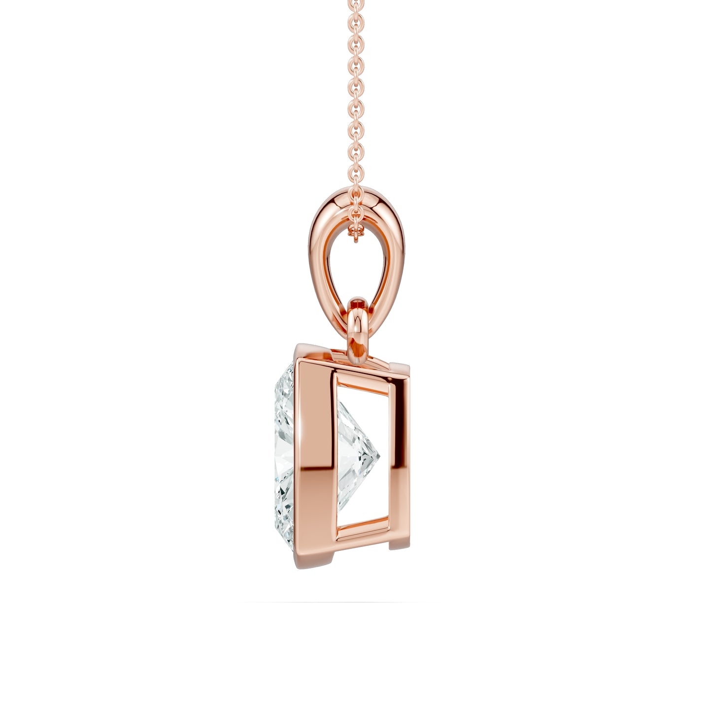 Bezel Set Cushion Rectangular Moissanite Pendant