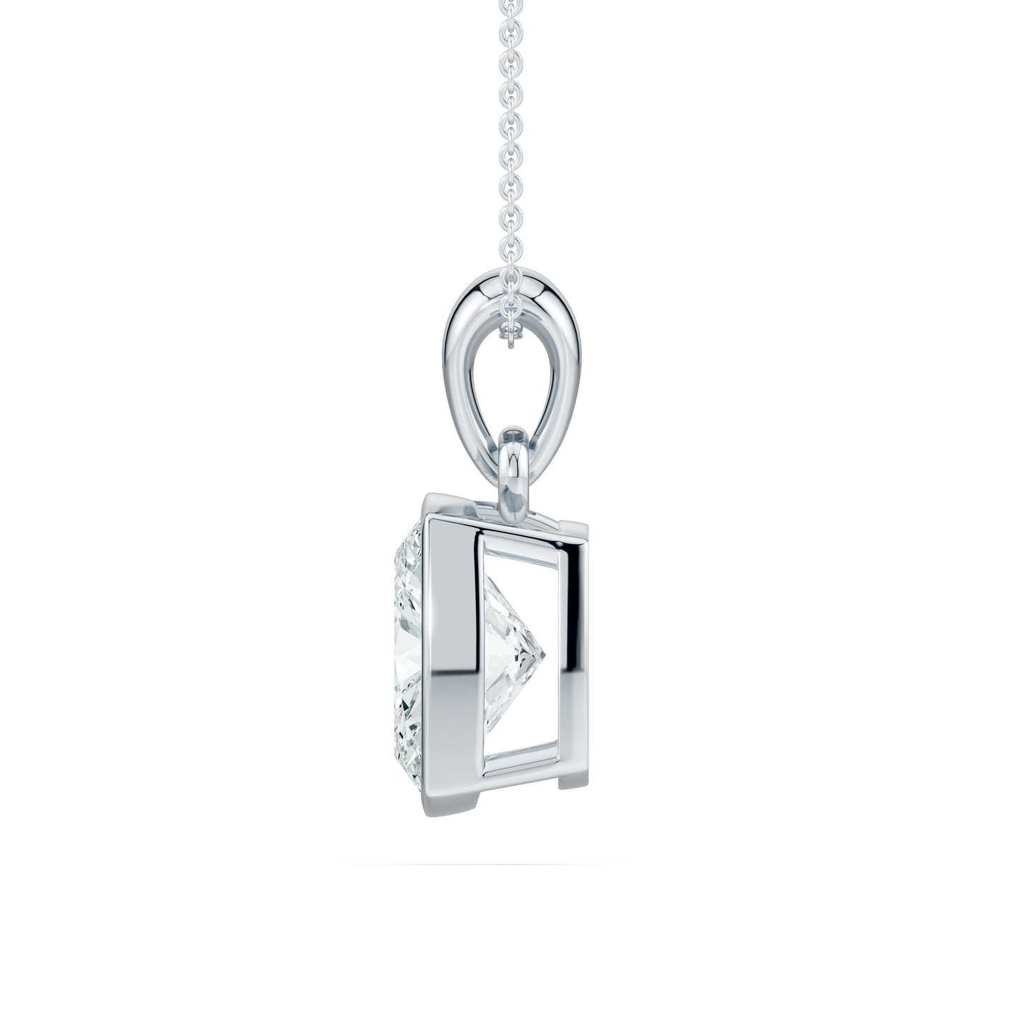 Bezel Set Cushion Rectangular Moissanite Pendant