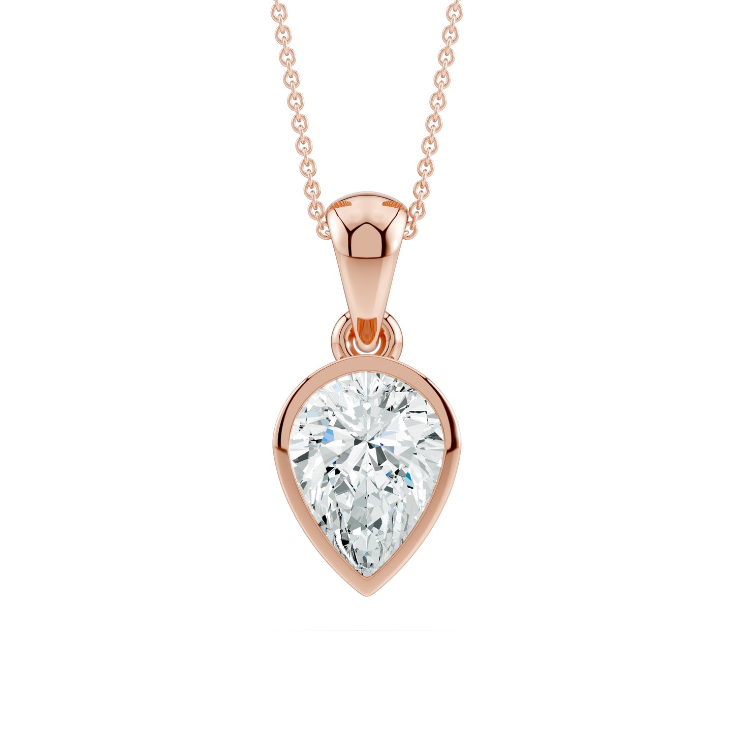 Inverted Pear Moissanite Pendant